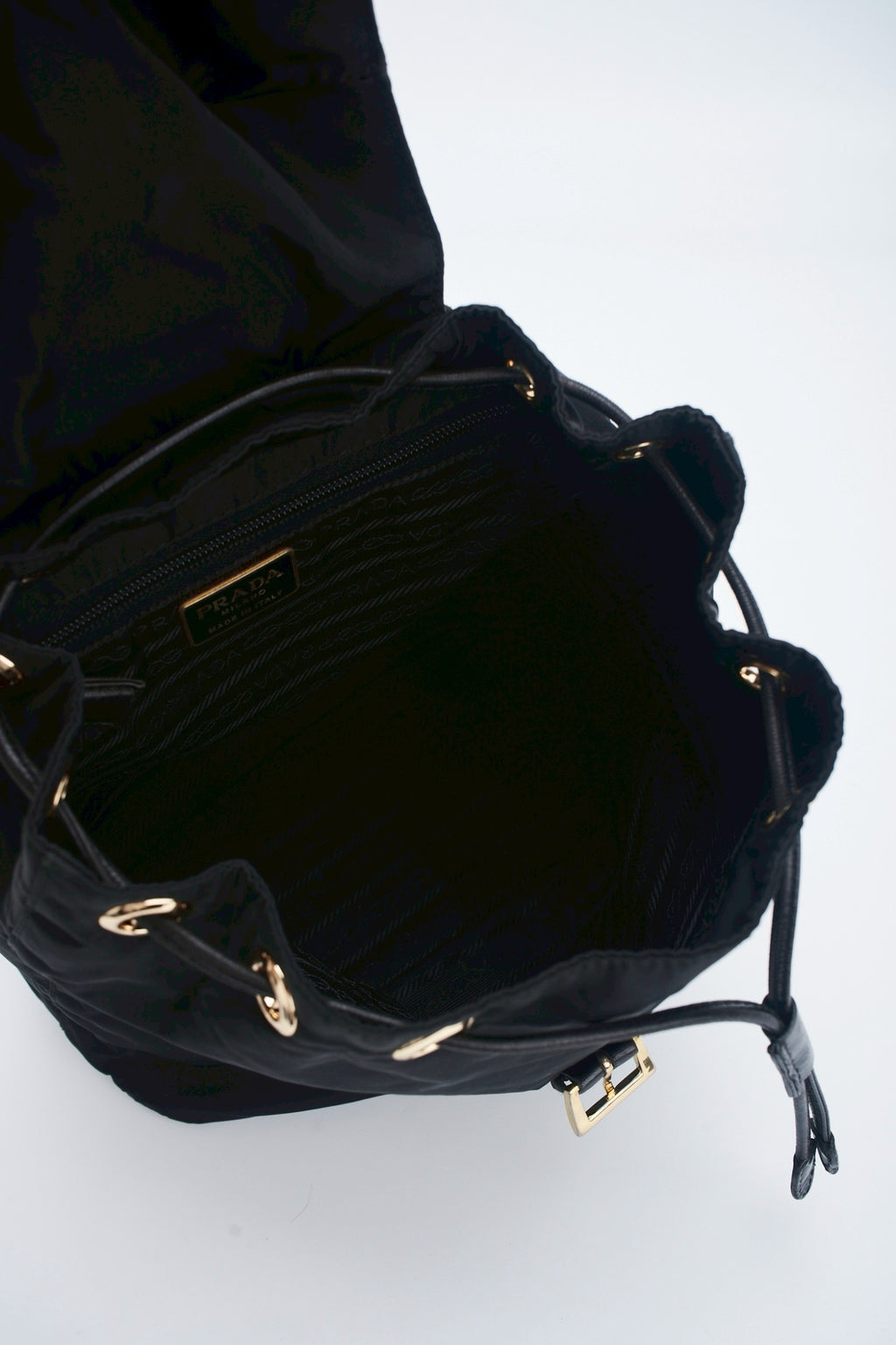 Prada nylon backpack chain bag