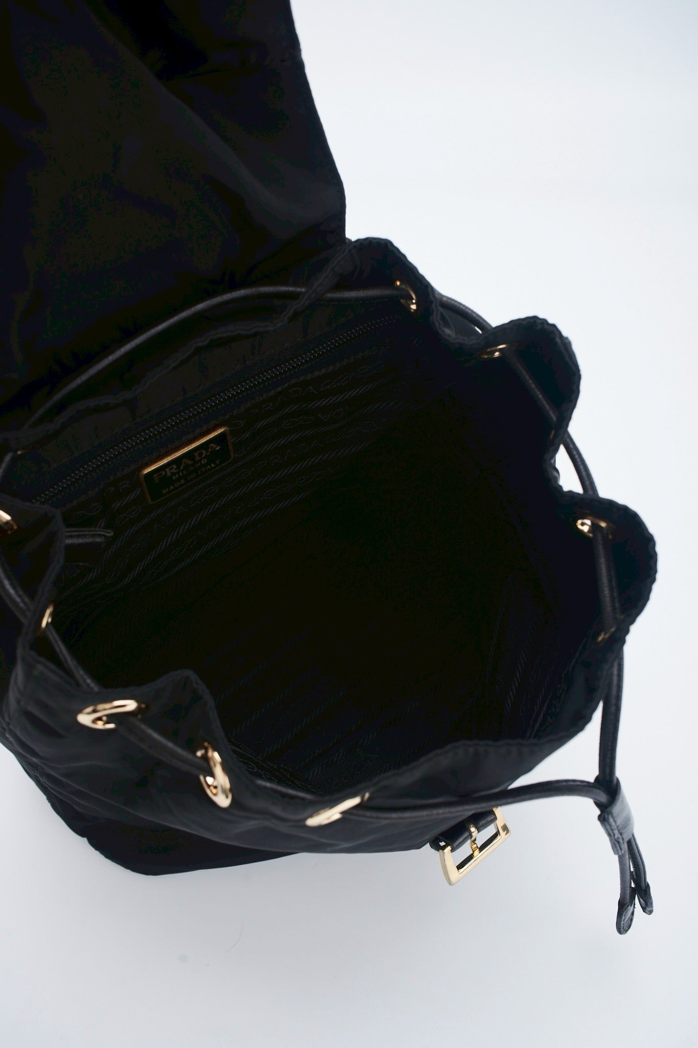 Prada nylon backpack chain bag