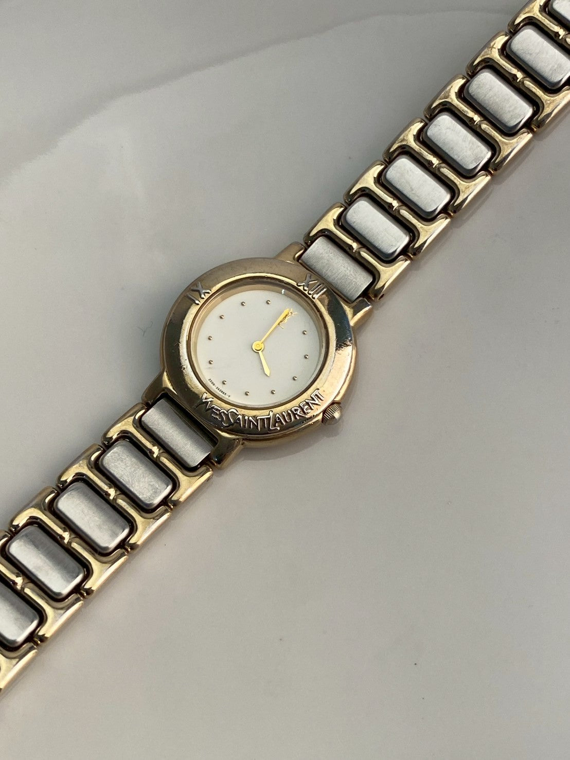 Ysl white dial twotone