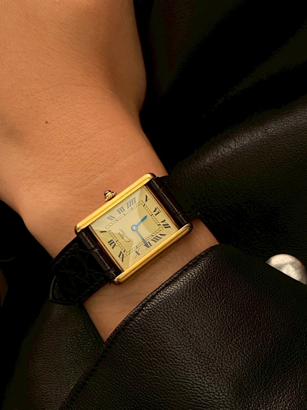 cartier tank gold dial LM c.0005