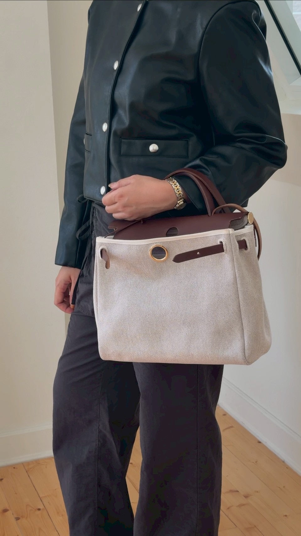 Hermes herbag31 redbrown