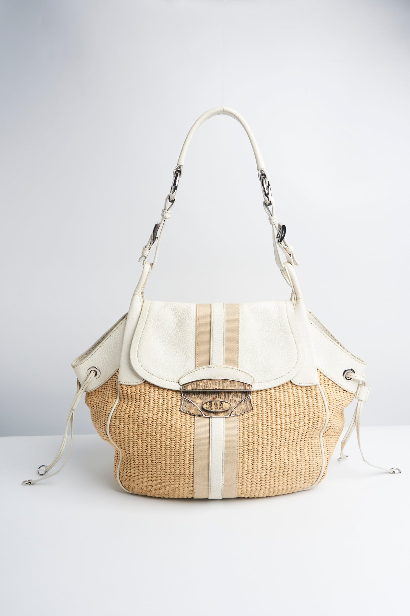 Prada raffia shoulder bag