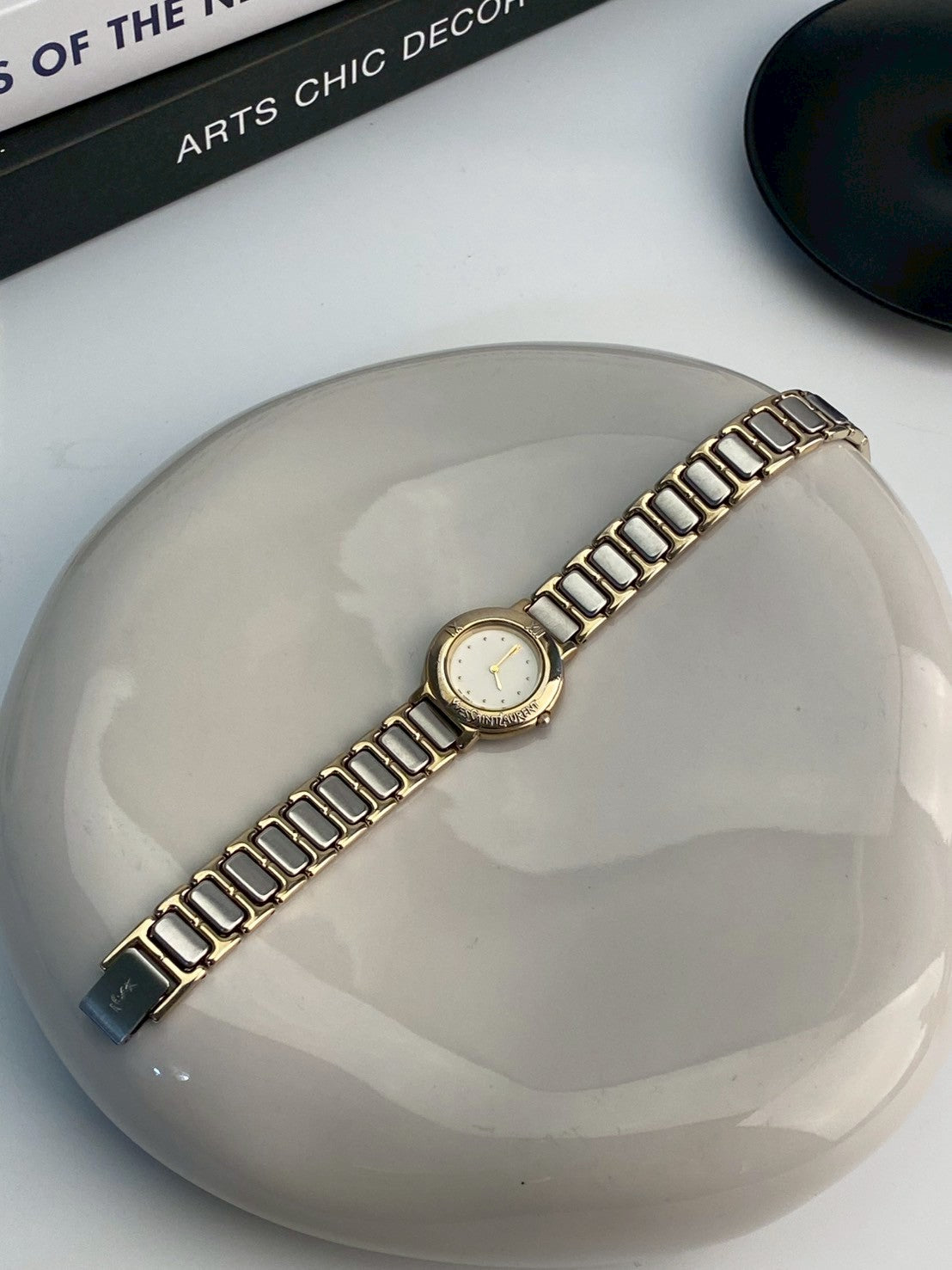 Ysl white dial twotone