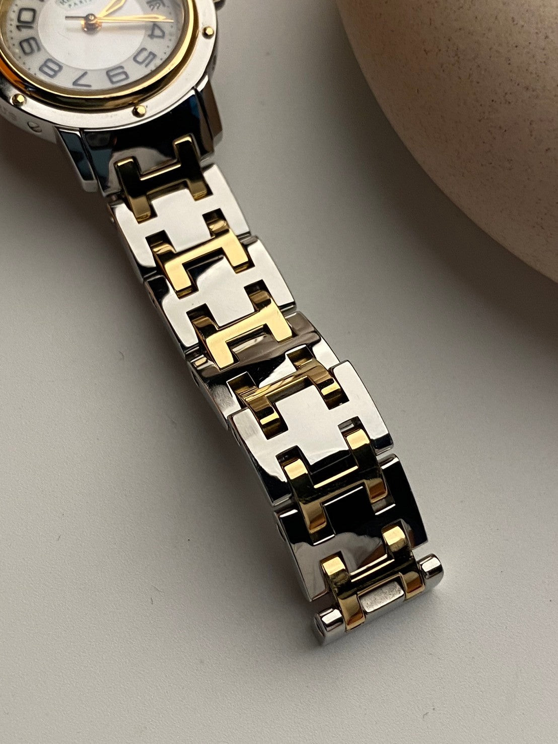 Hermes two tone pearl dial c.8638