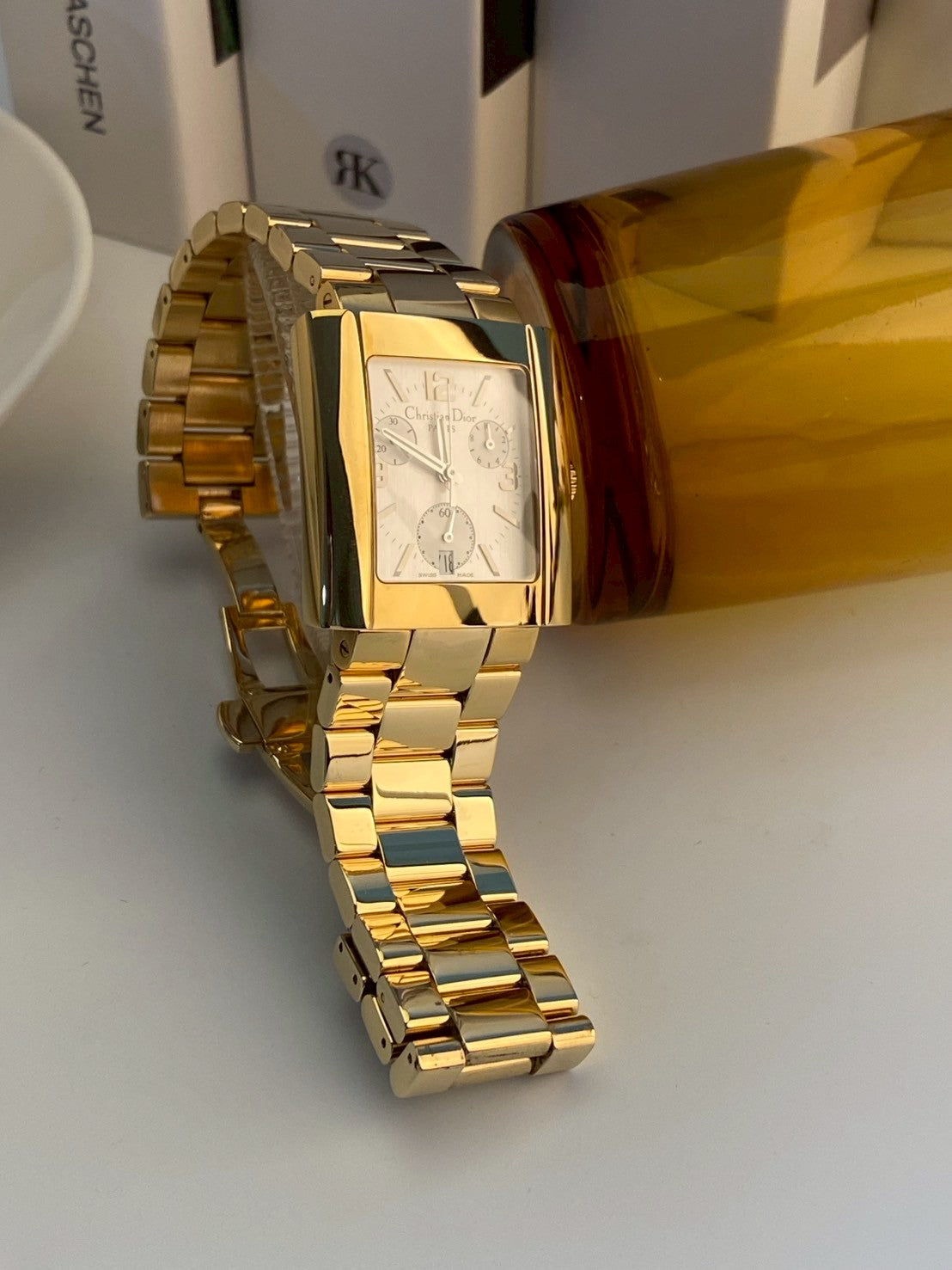 Dior gold gray dial chronograph c.5772