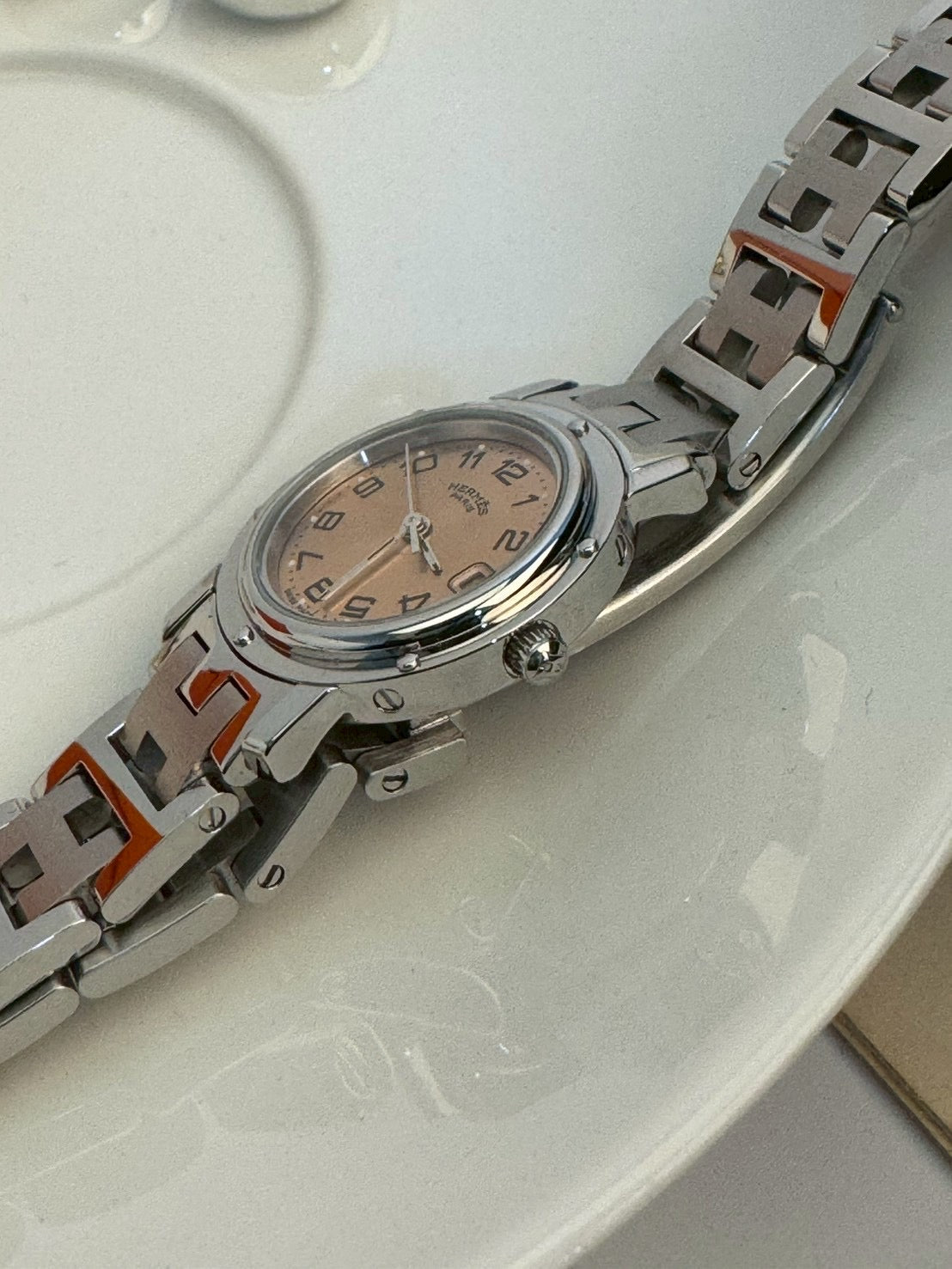 Hermes Clipper Ladies Pink Gold c.1286