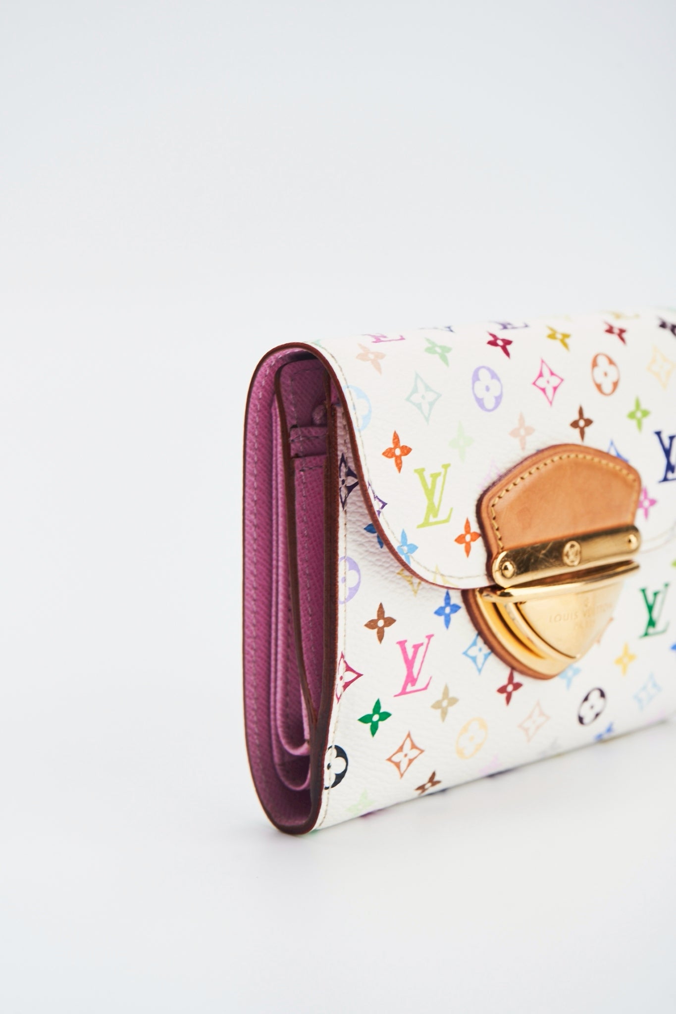 Louis vuitton multicolor white wallet