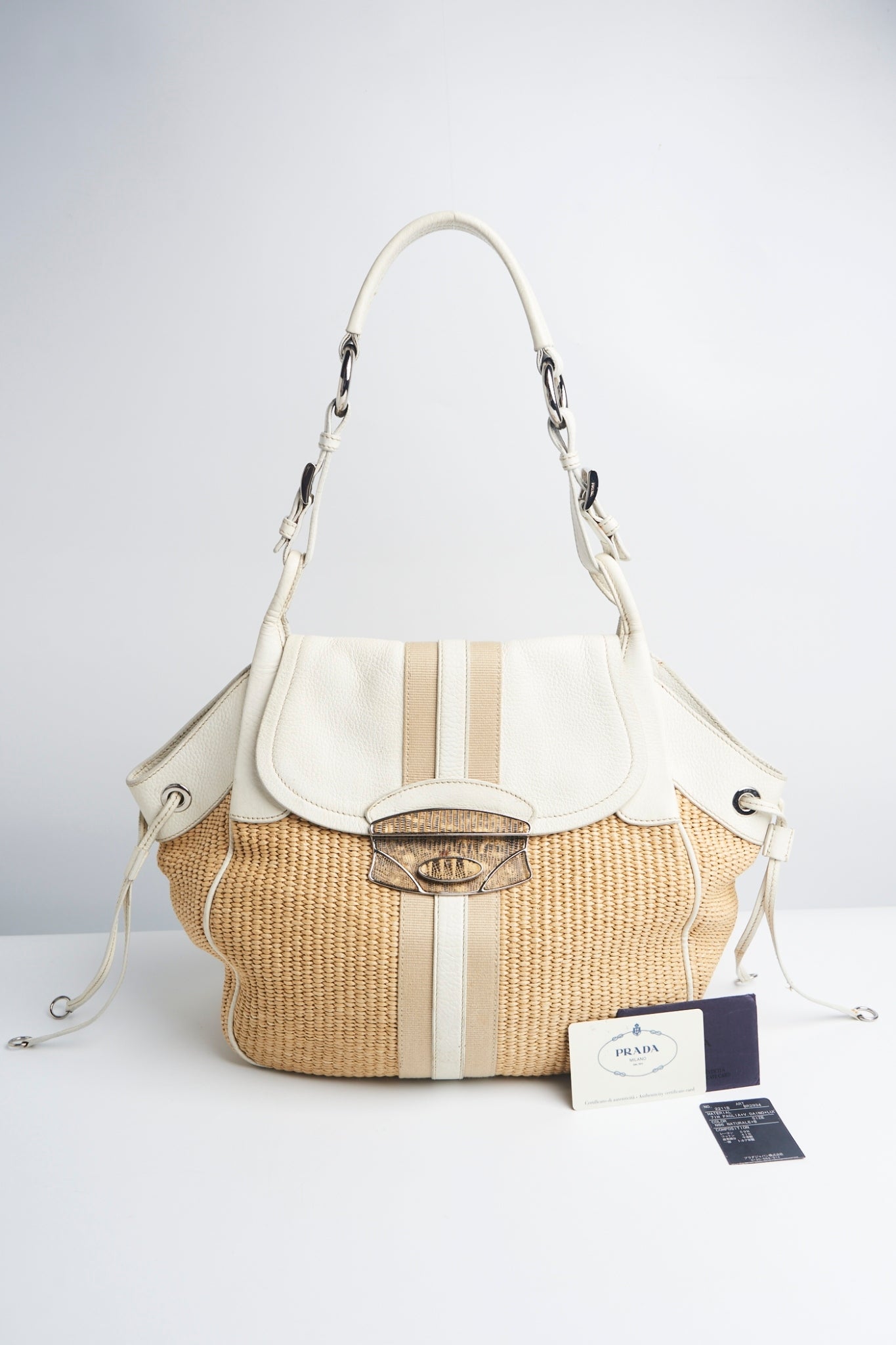 Prada raffia shoulder bag