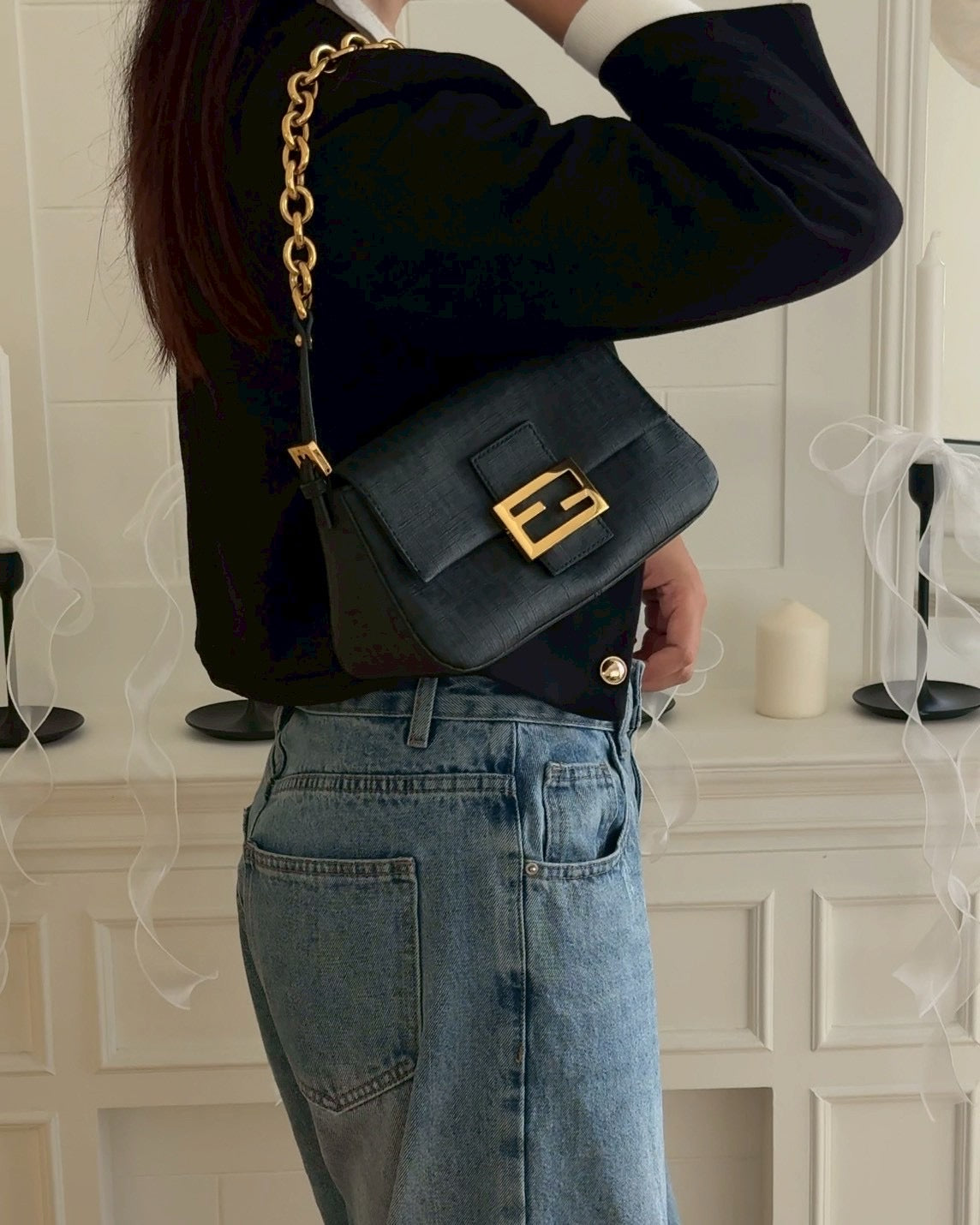 Fendi baguette chain bag