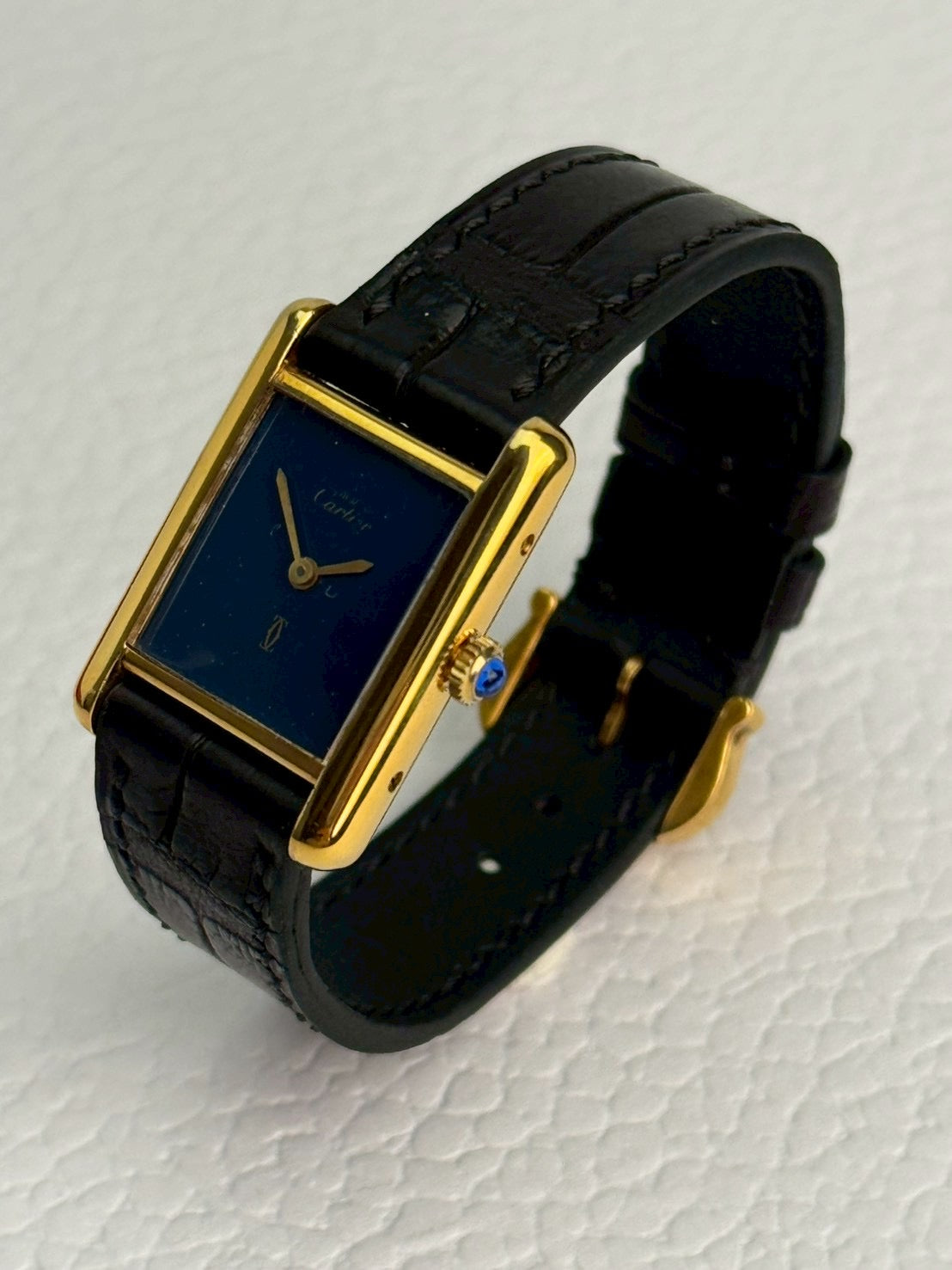 Cartier tank Manual blue s size. C.4849