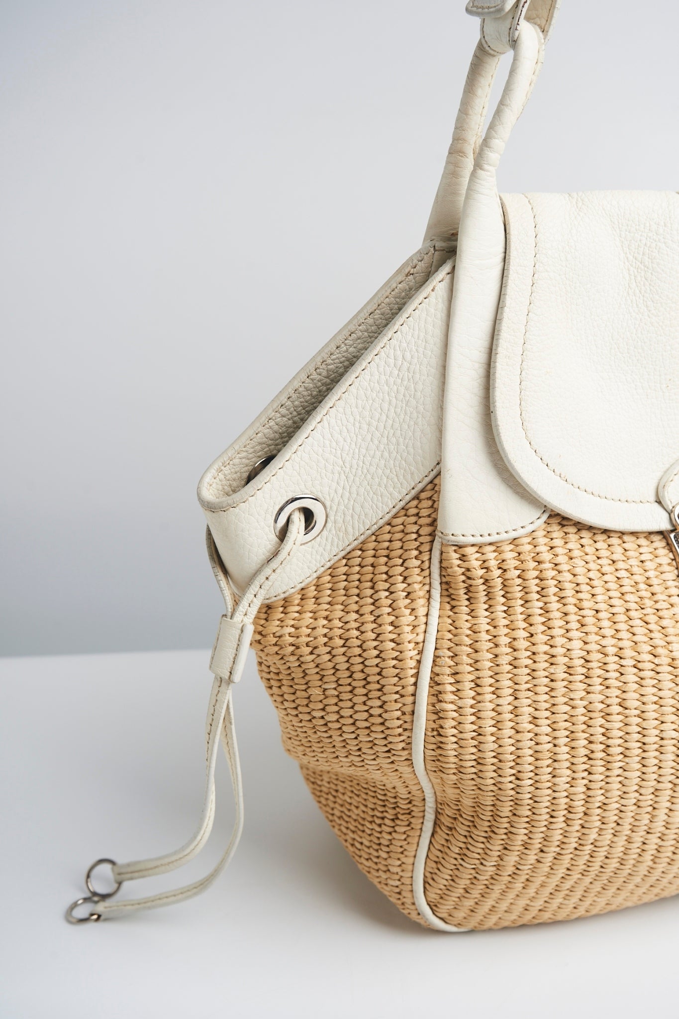 Prada raffia shoulder bag