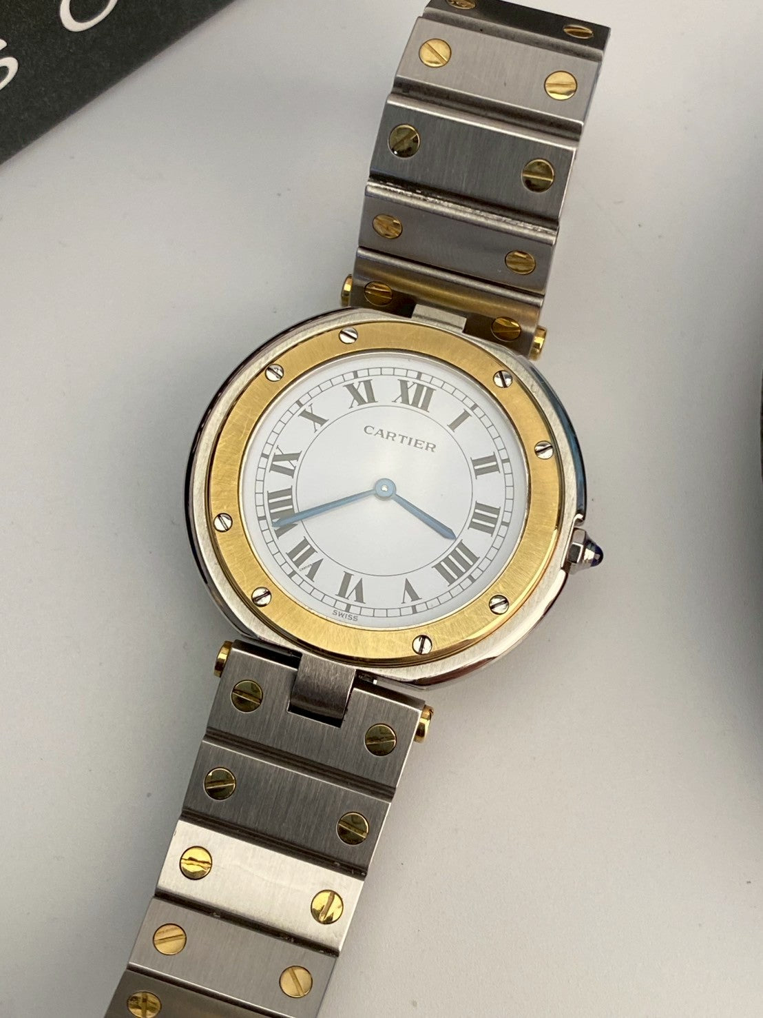 Cartier santos round LM c.6312
