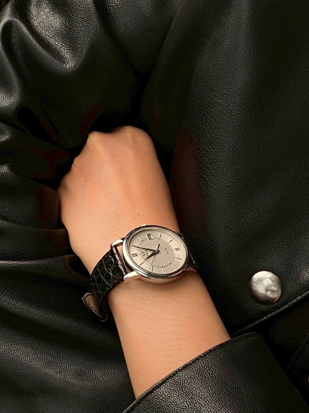 Omega deville date silver watch c.6480
