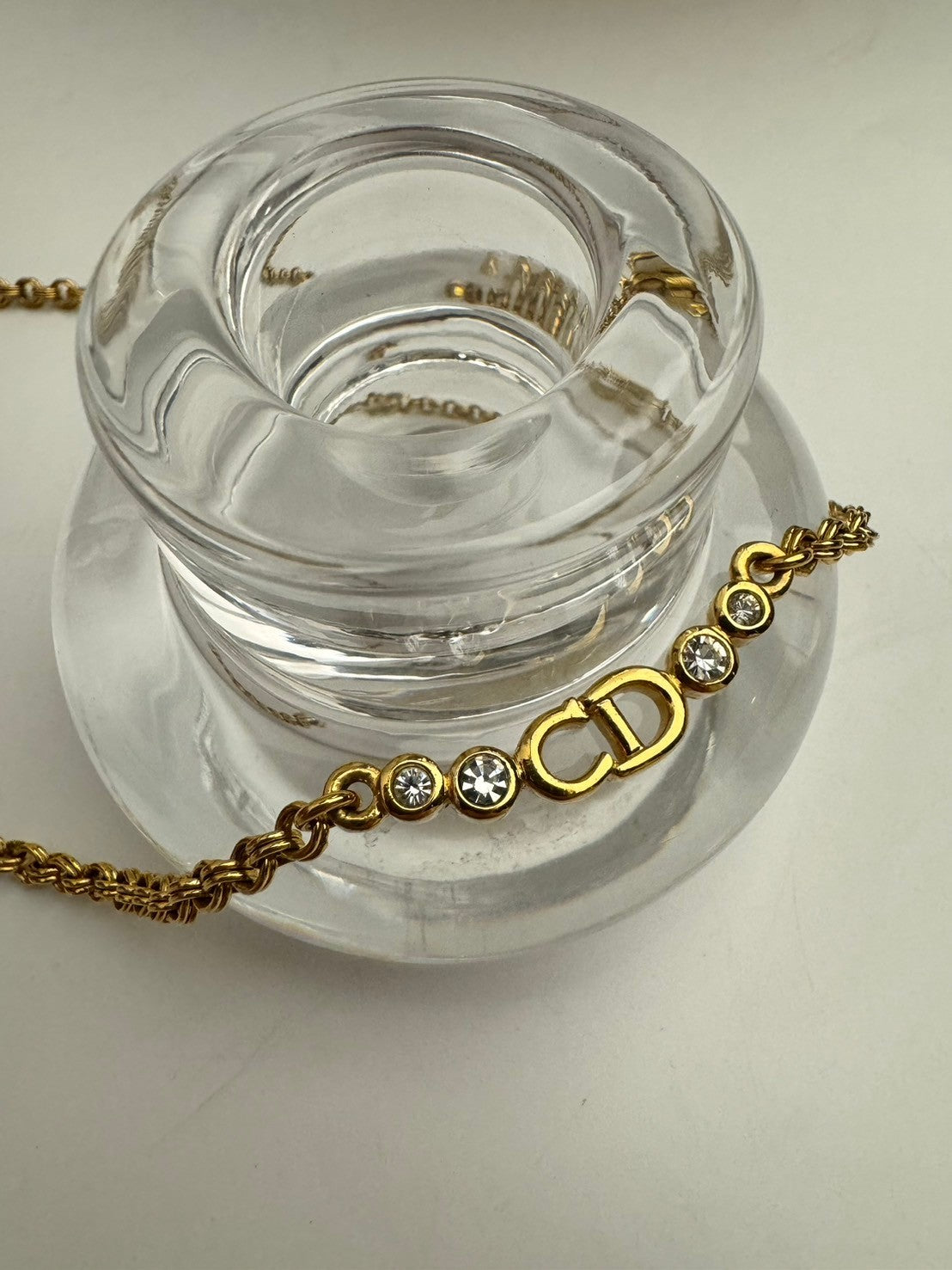 Dior crystal gold necklace