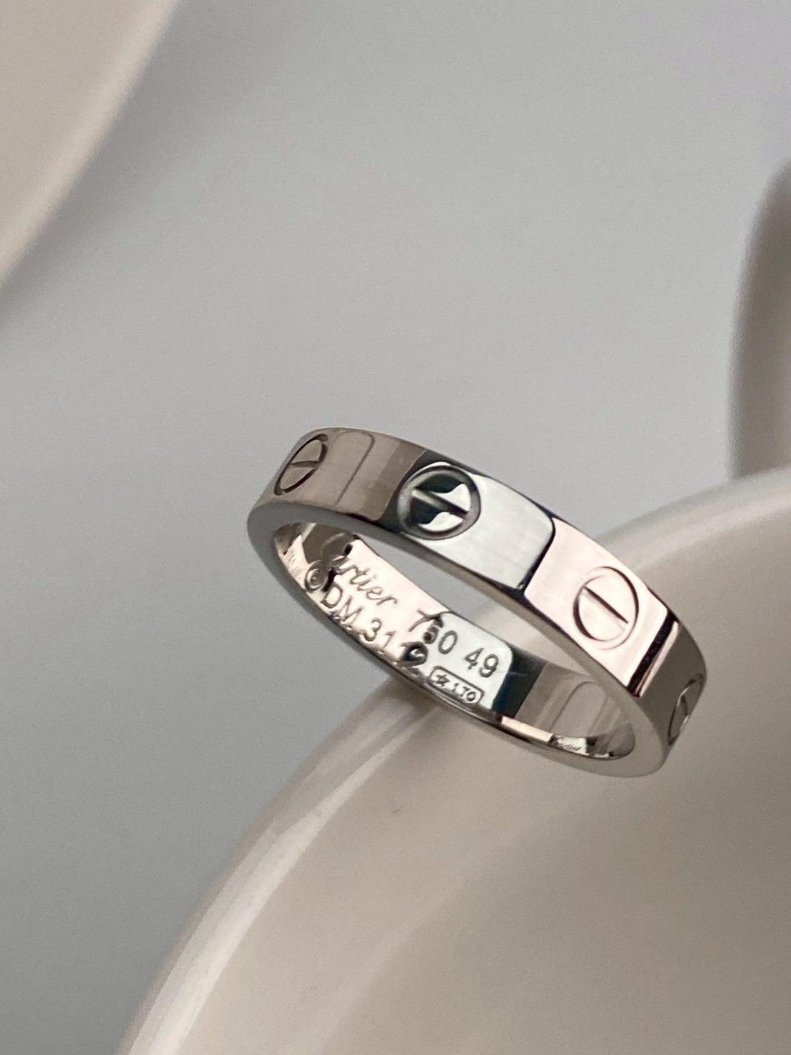 Cartier love ring 18k platinum
