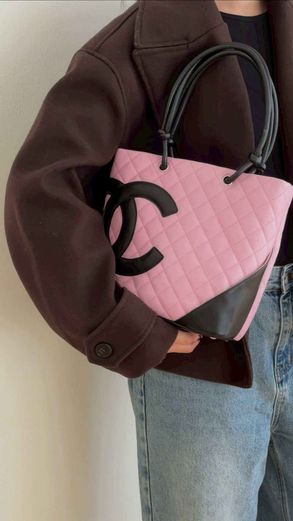 Chanel cambon mini tote pink
