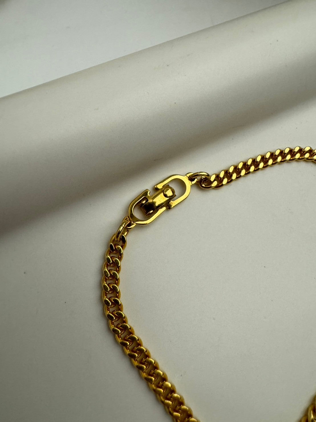 Dior CD logo crystal gold bracelet