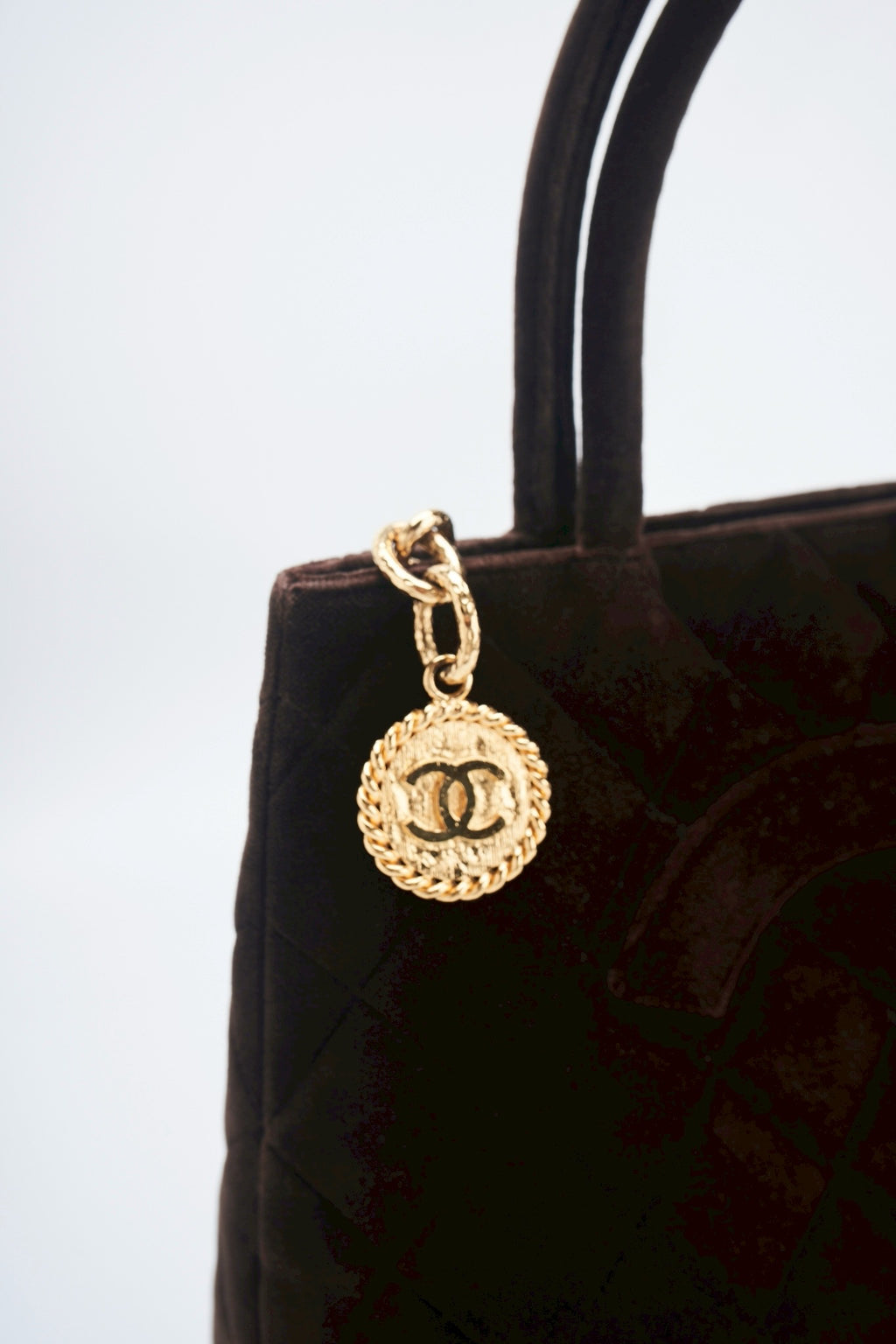 Chanel velvet medallion tote