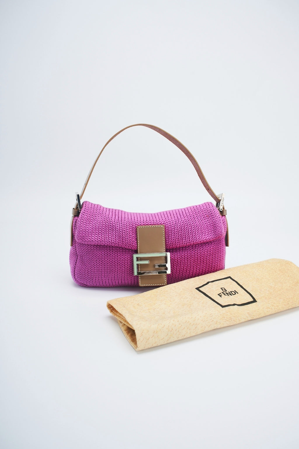 Fendi baguette knit bag