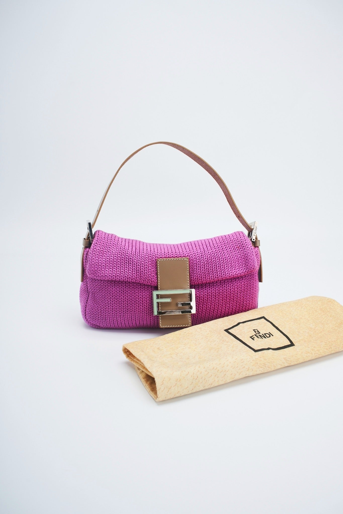 Fendi baguette knit bag