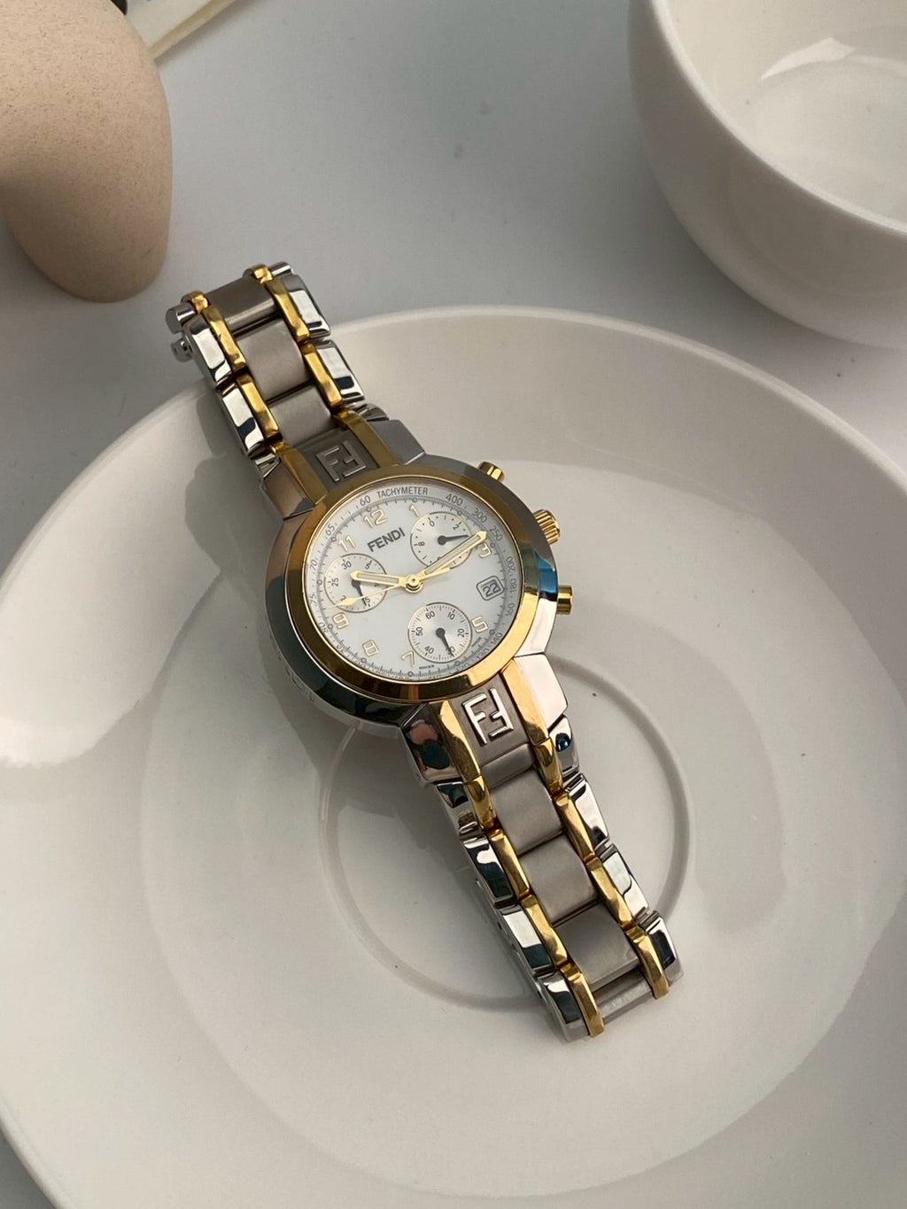 Fendi twotone chronograph c.239