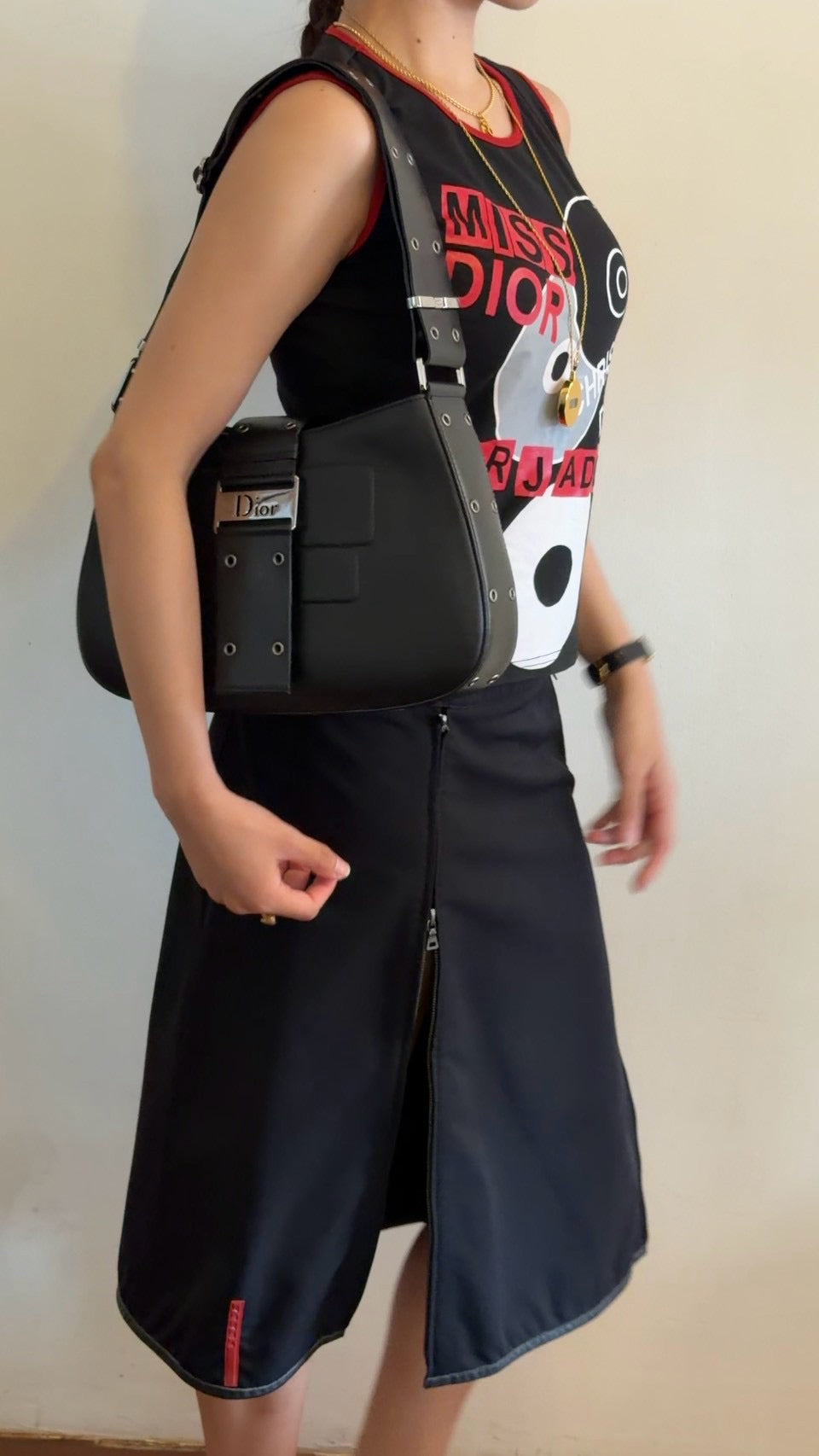 Dior street-chic shoulder