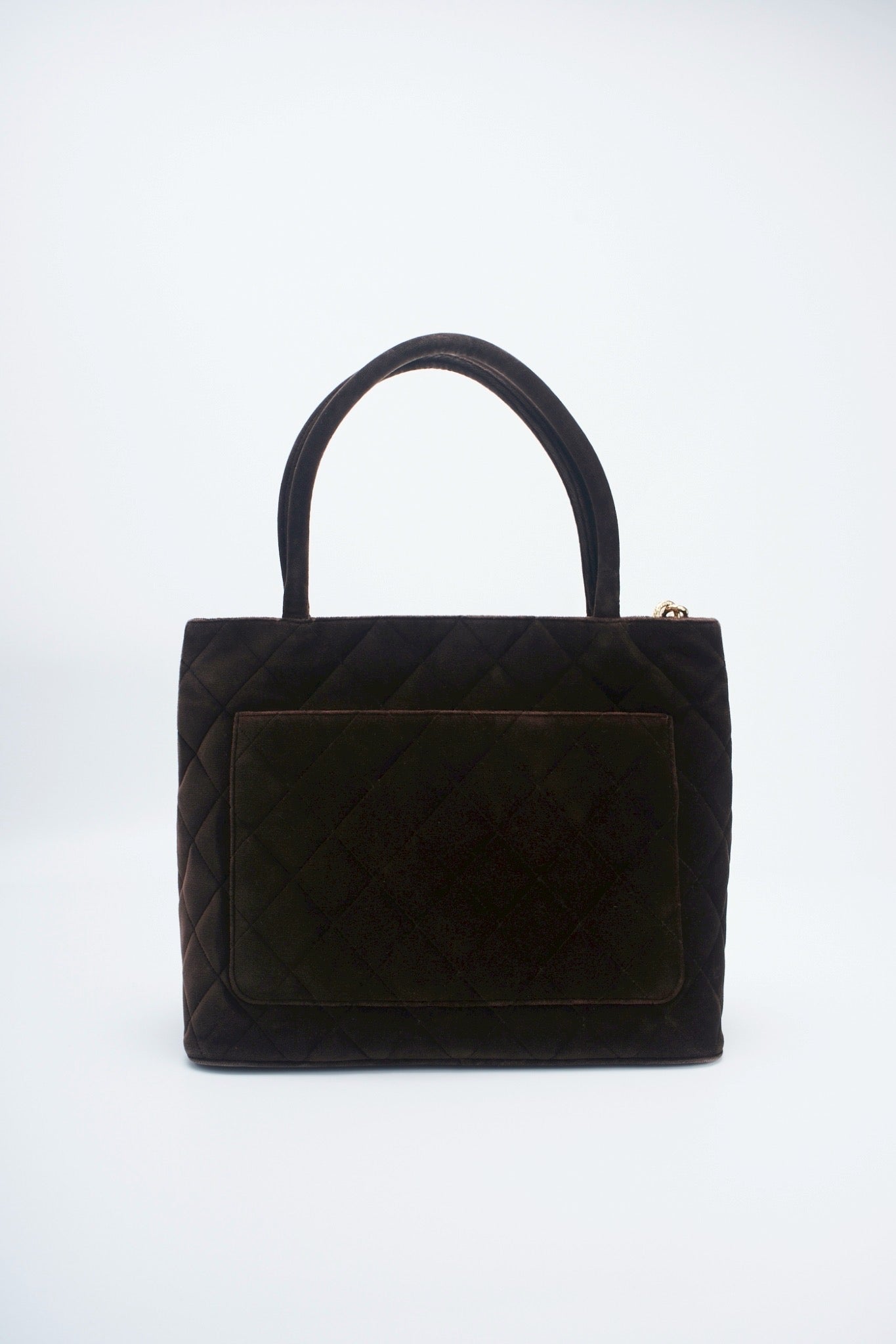 Chanel velvet medallion tote