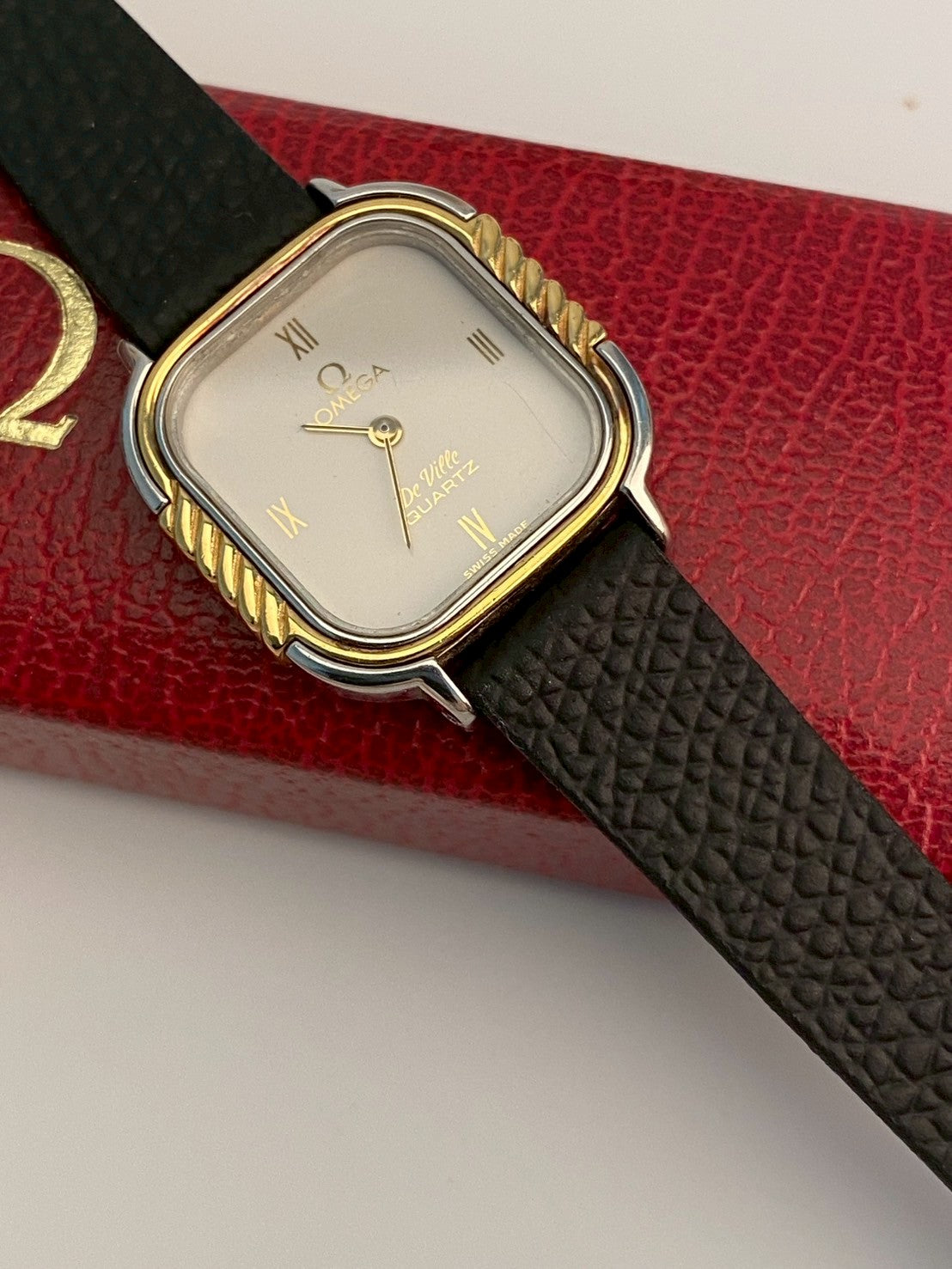 Omega deville white dial twotone 1387
