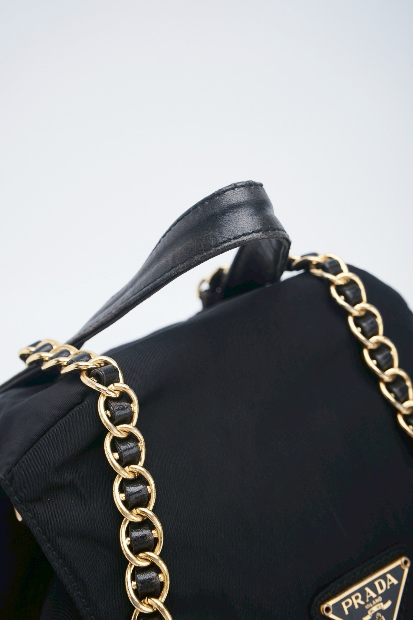 Prada nylon backpack chain bag