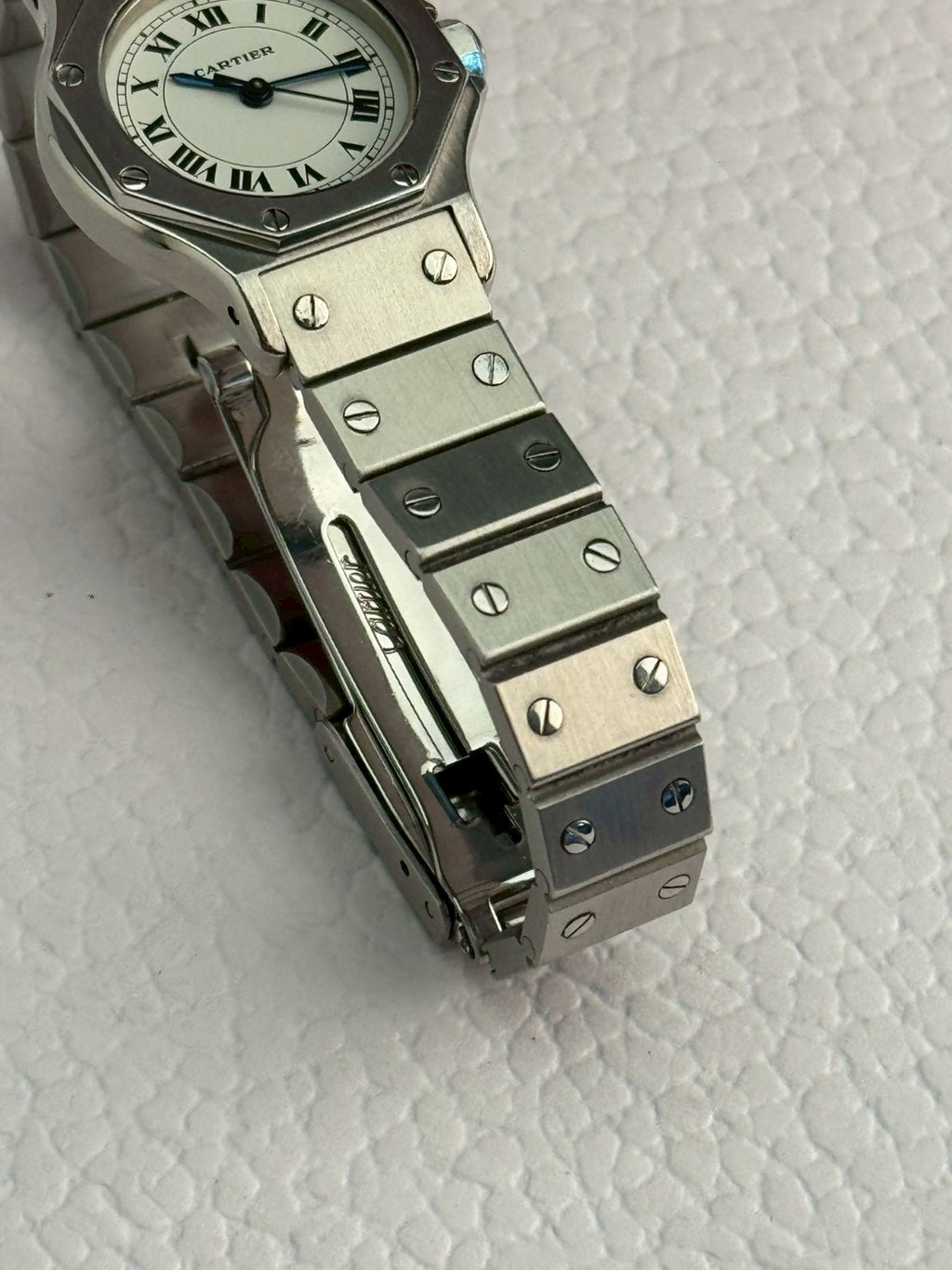 Cartier santos 8 silver white