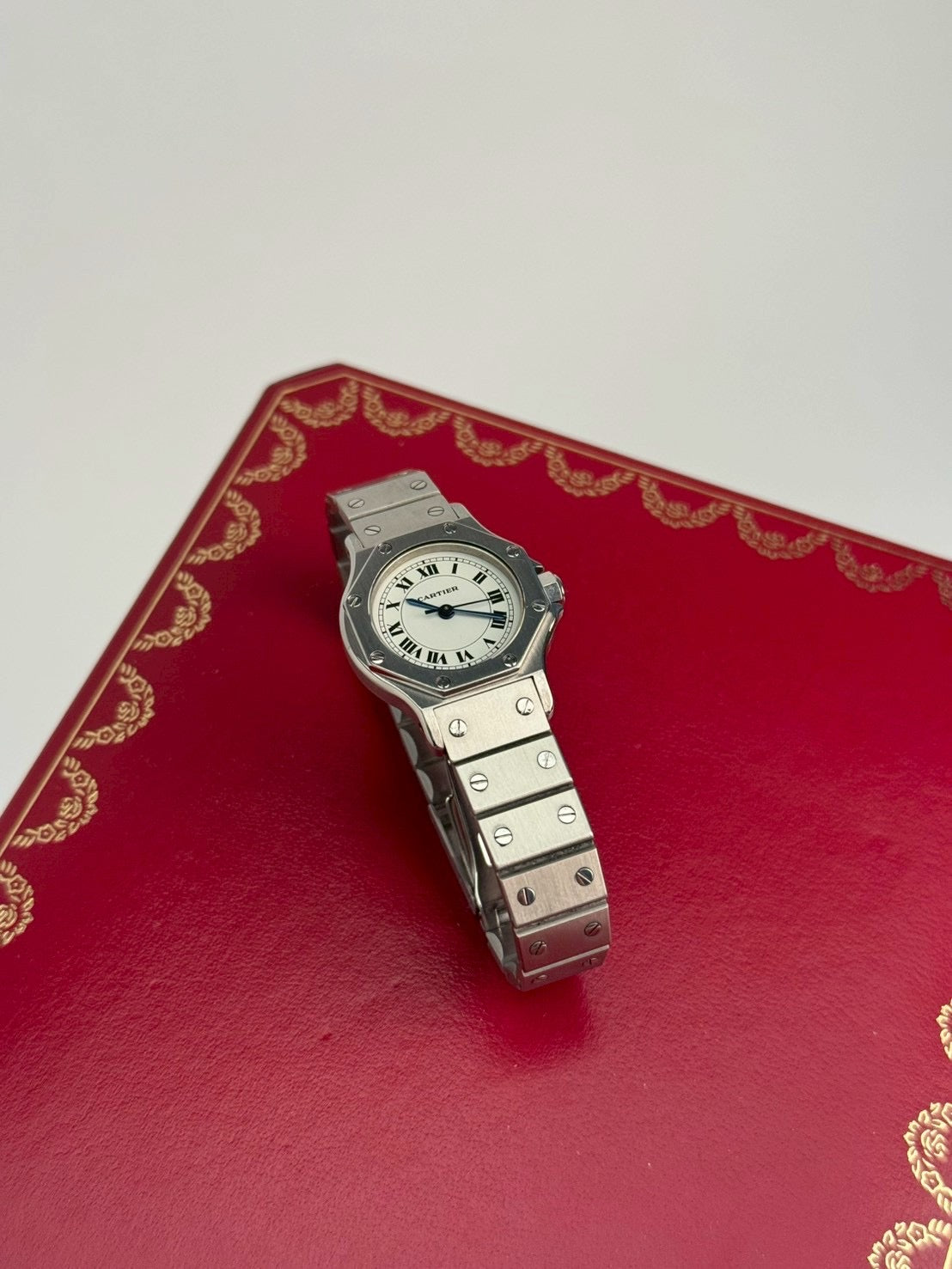 Cartier santos 8 silver white
