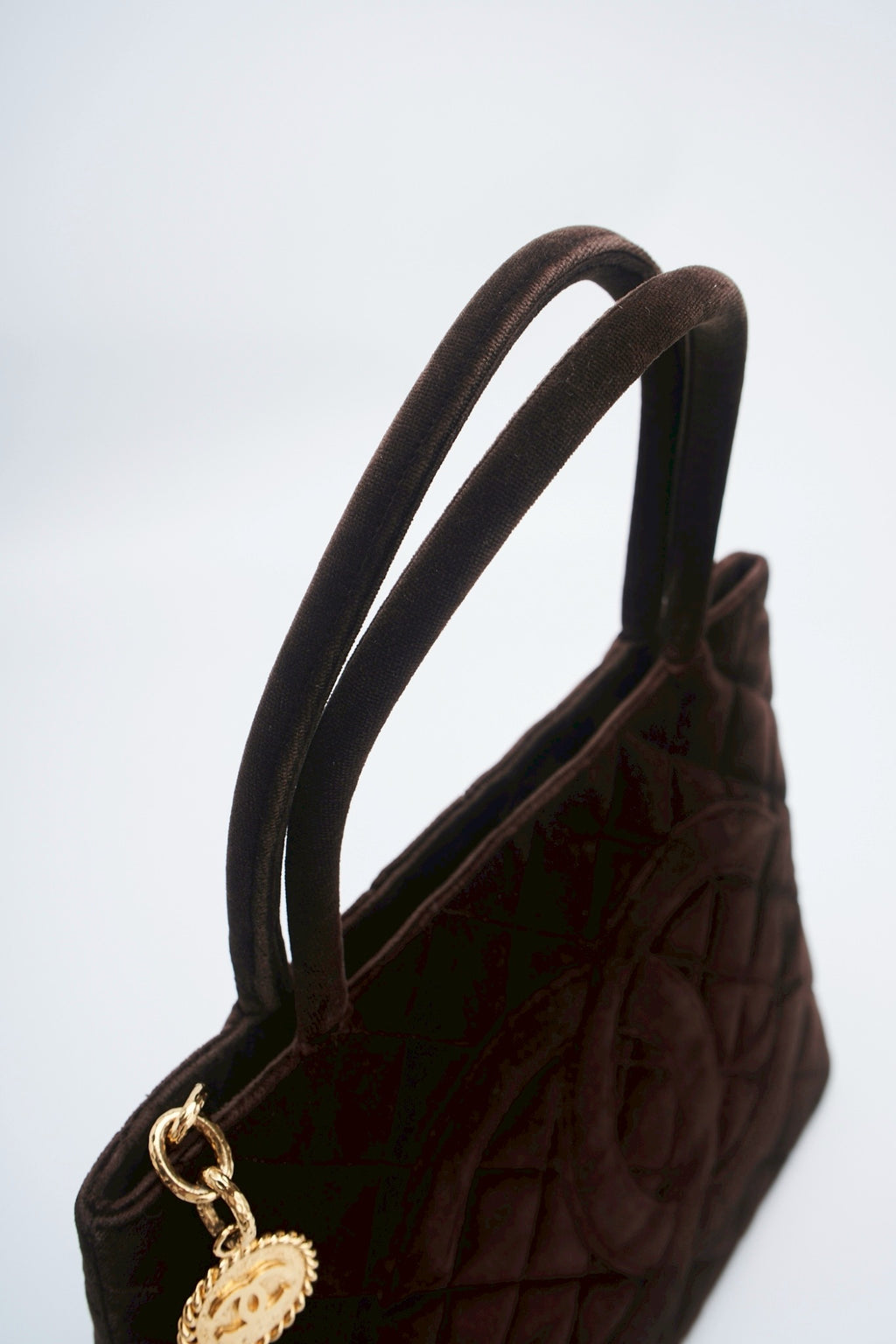 Chanel velvet medallion tote