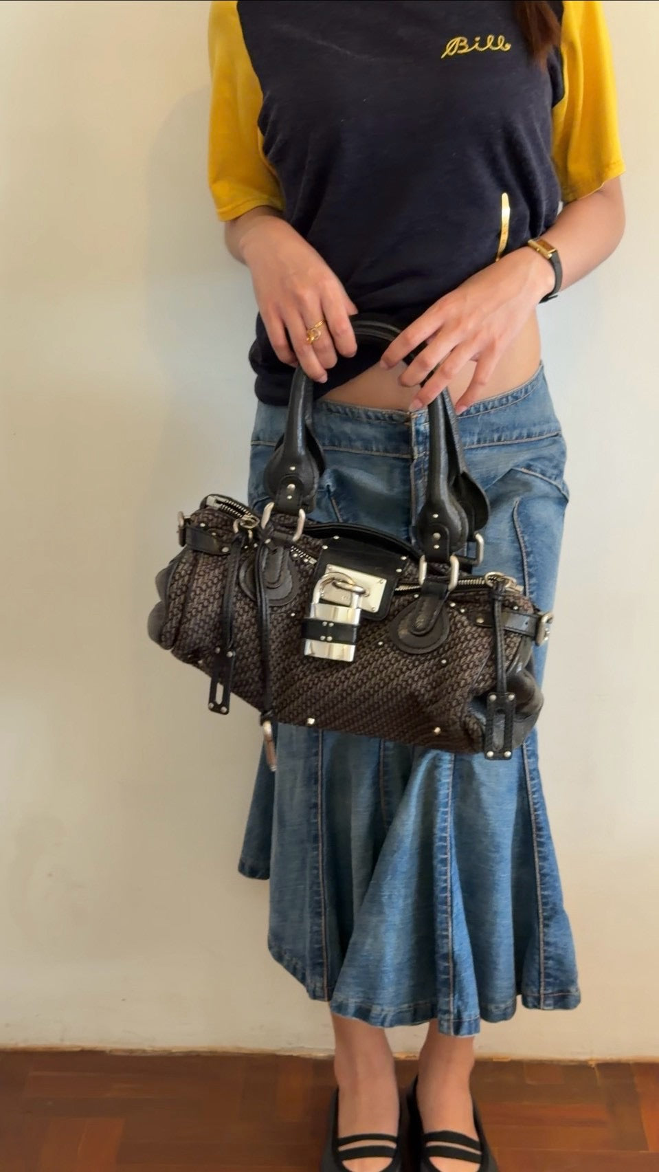 Chloe paddington tweed leather