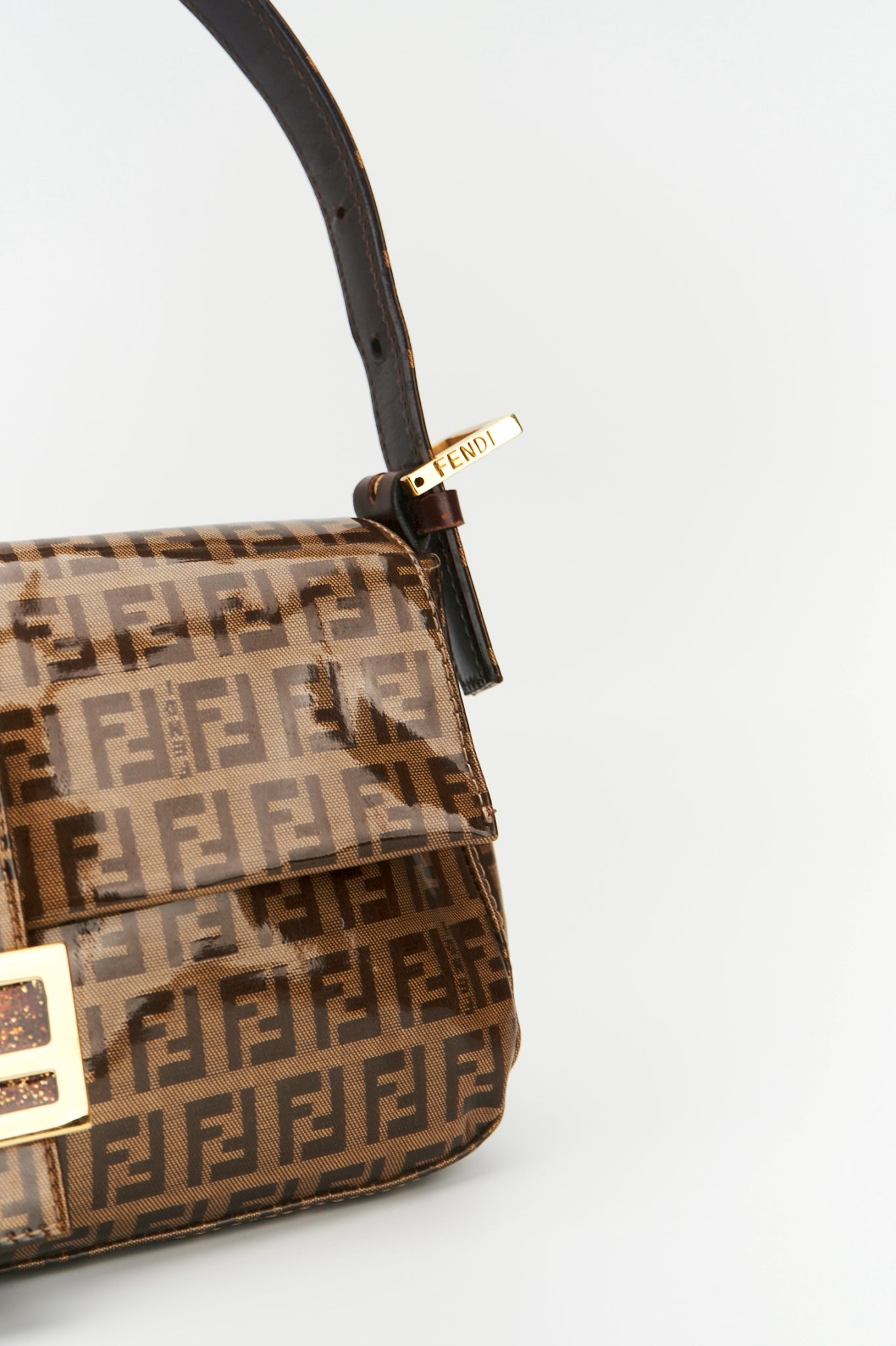 Fendi zucca baguette patent