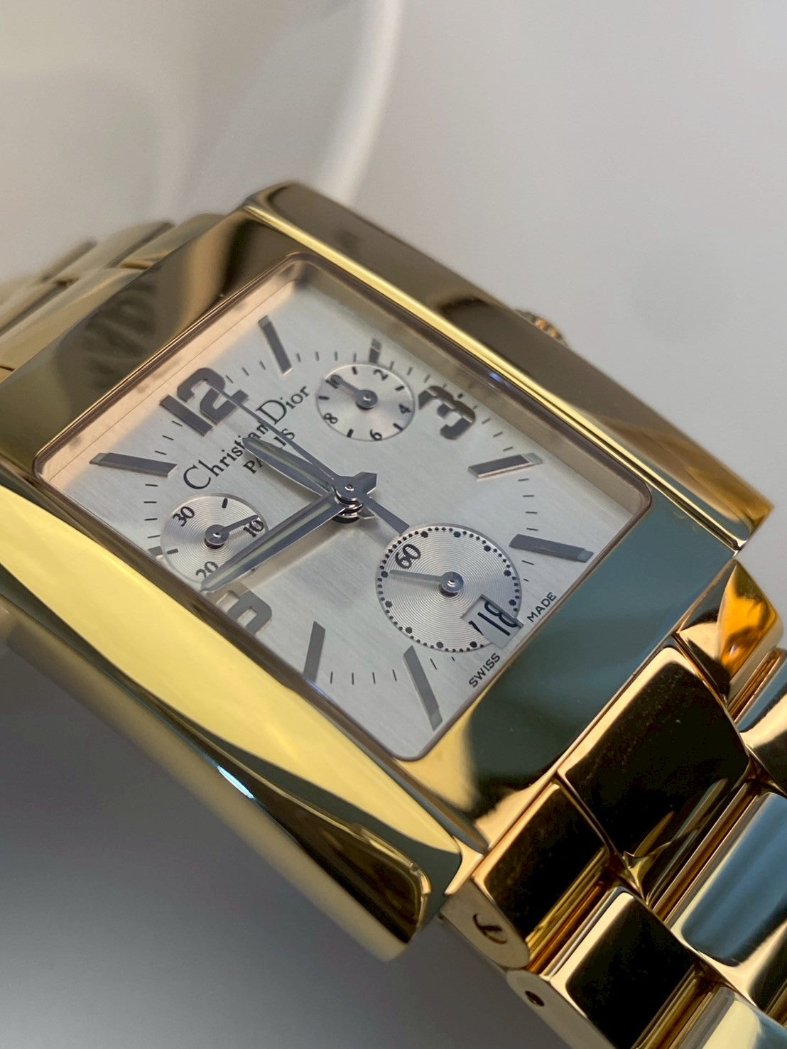 Dior gold gray dial chronograph c.5772