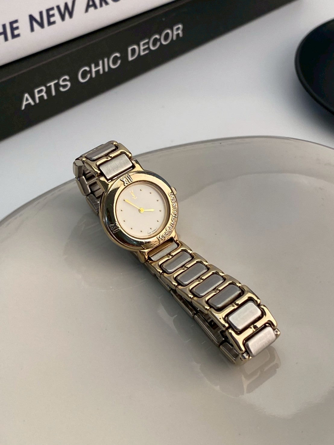 Ysl white dial twotone