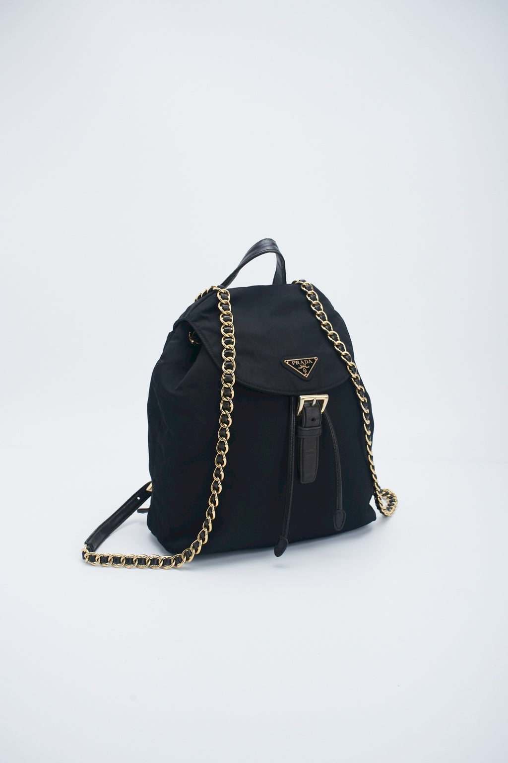 Prada nylon backpack chain bag