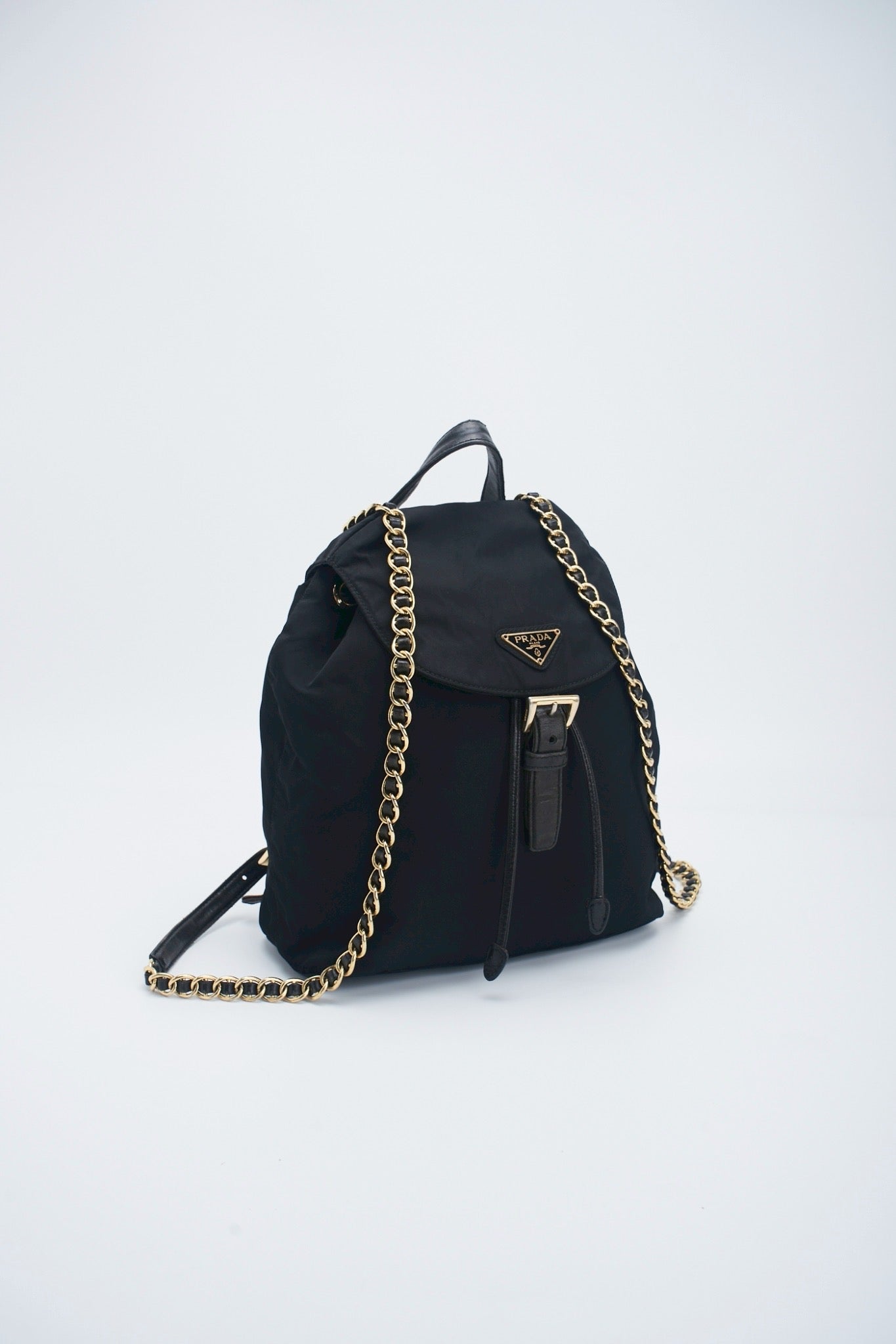 Prada nylon backpack chain bag