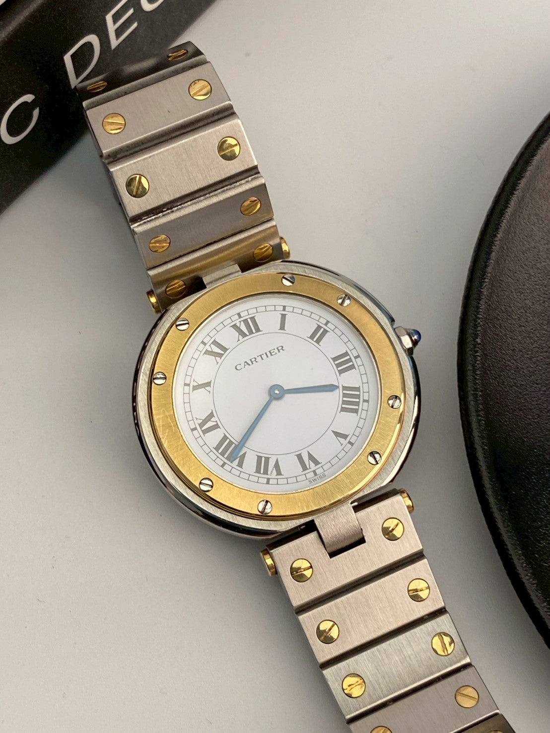 Cartier santos round LM c.6312