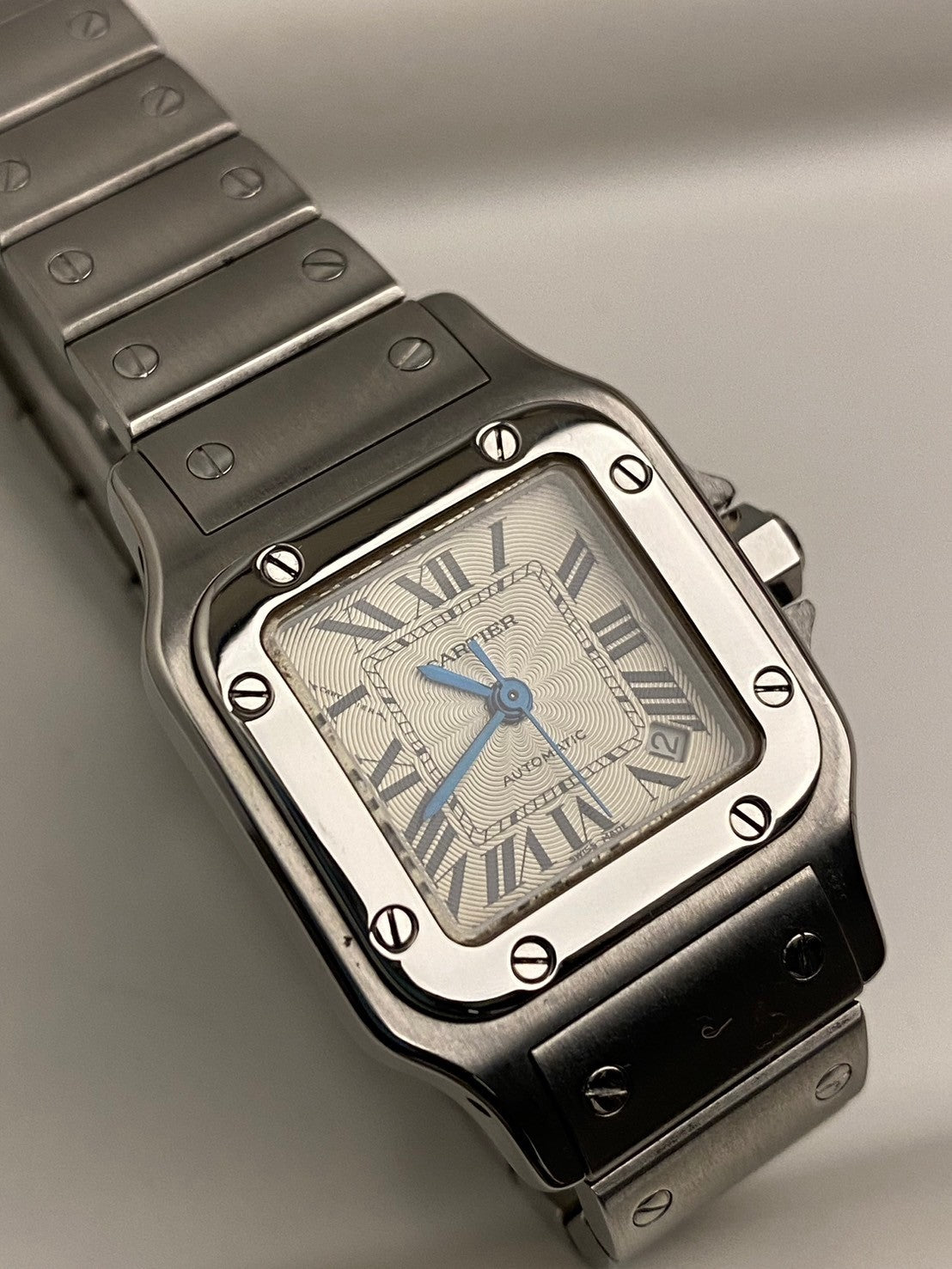 Cartier santos automatic white date