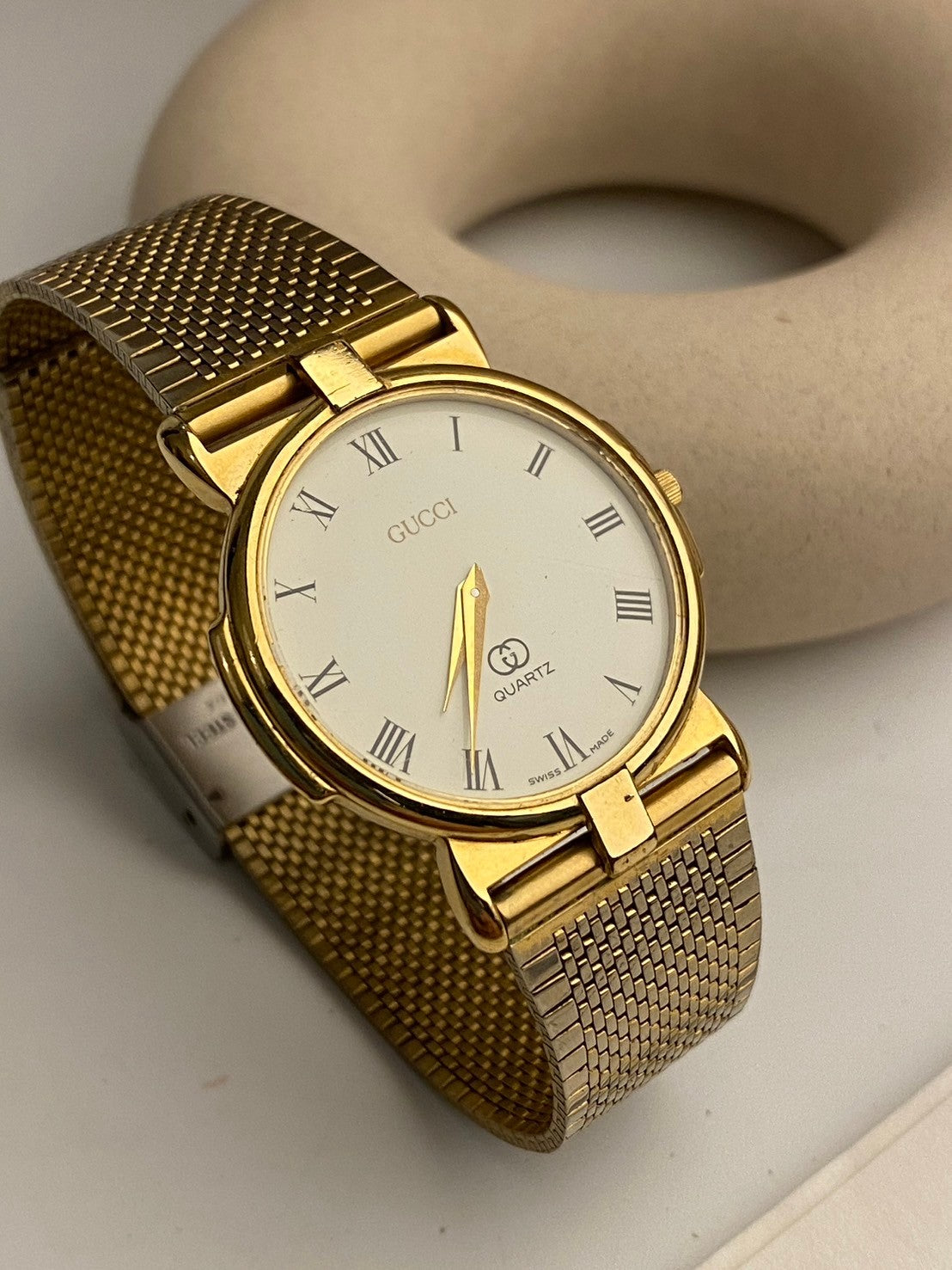 Gucci white dial gold 3400FM
