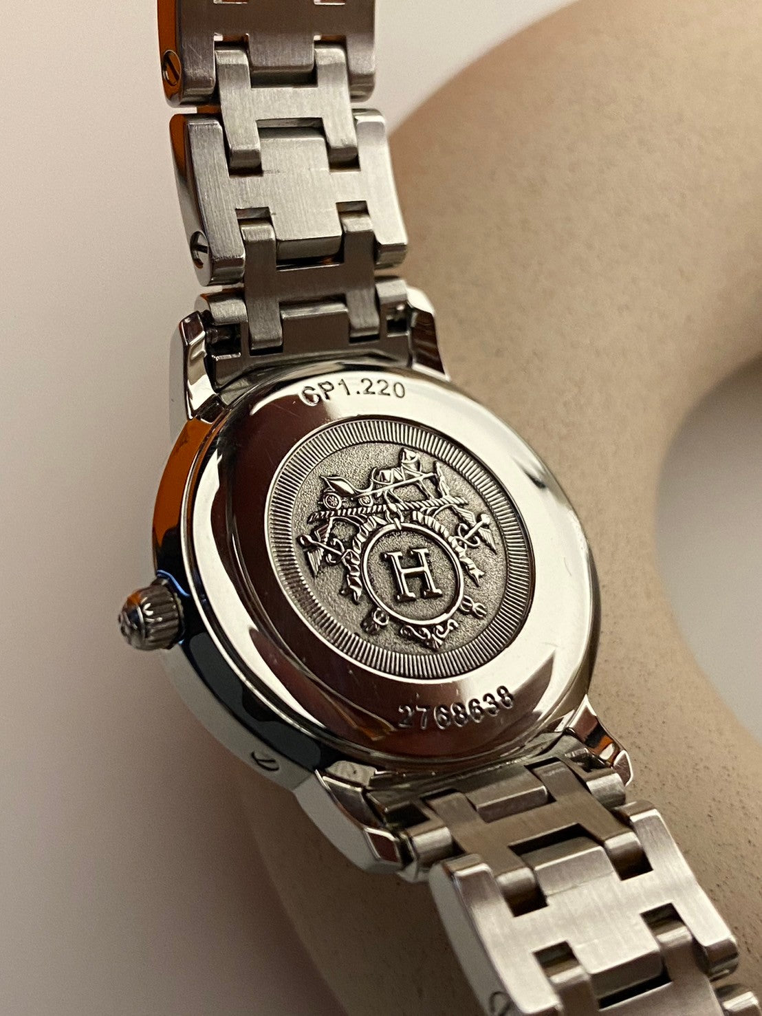 Hermes two tone pearl dial c.8638