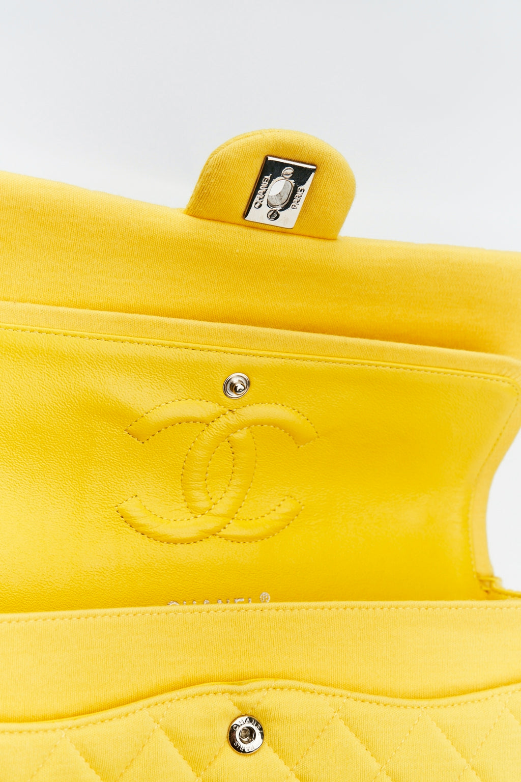 Chanel classic jersey double flab yellow