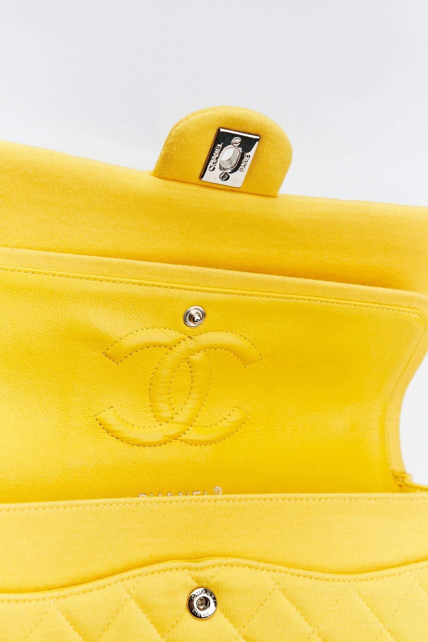 Chanel classic jersey double flab yellow