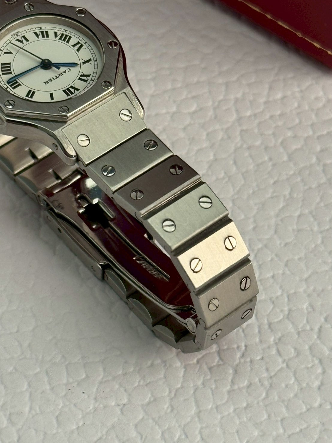 Cartier santos 8 silver white