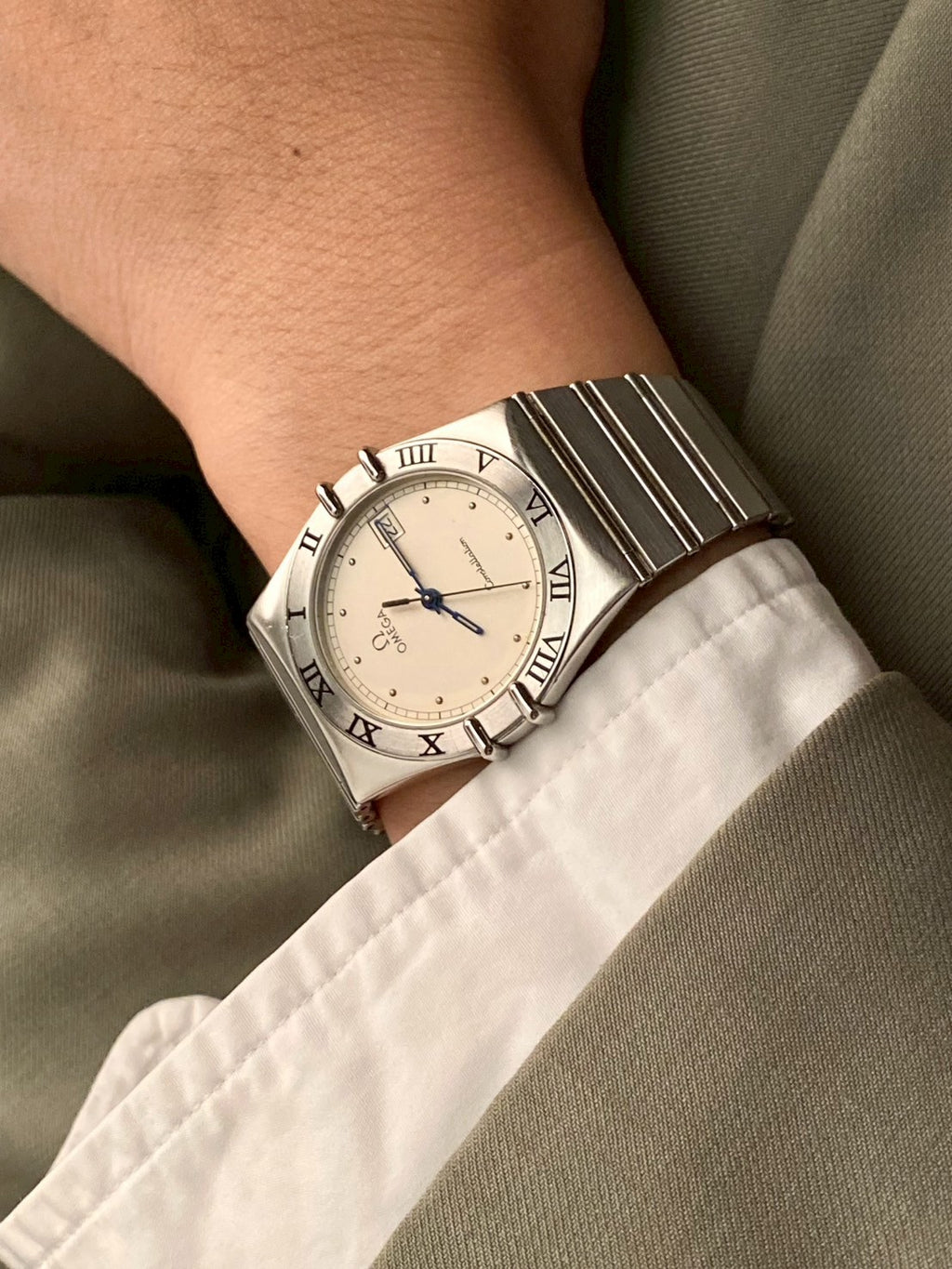 Omega  constellation stainless steel gray dial