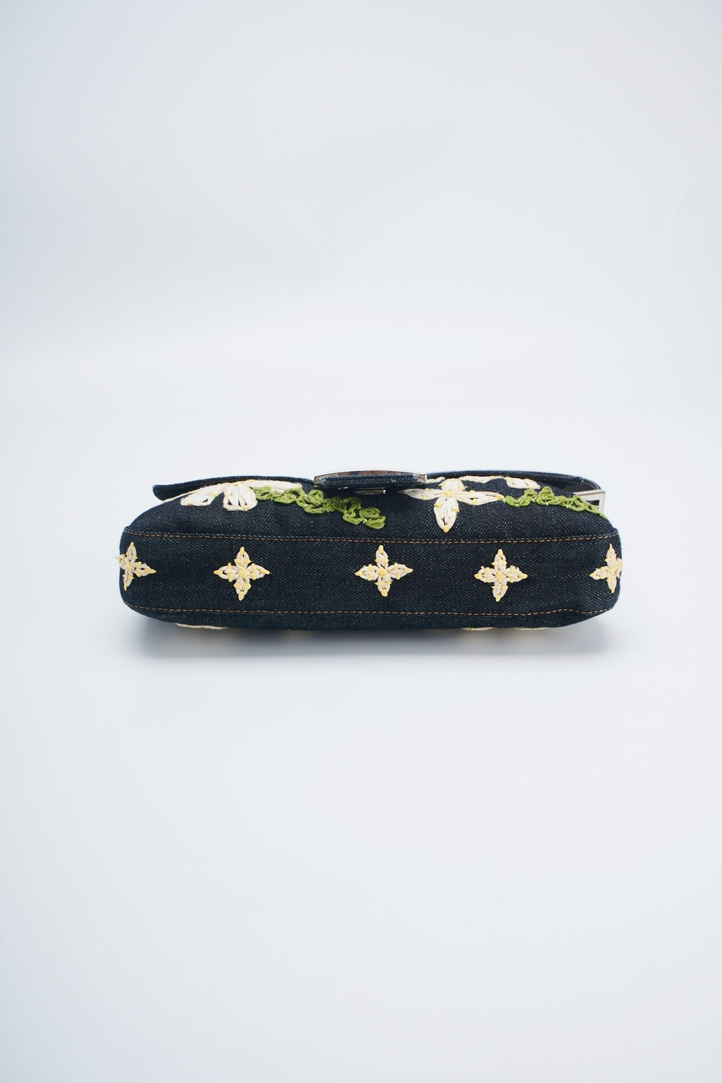 Fendi baguette flower denim