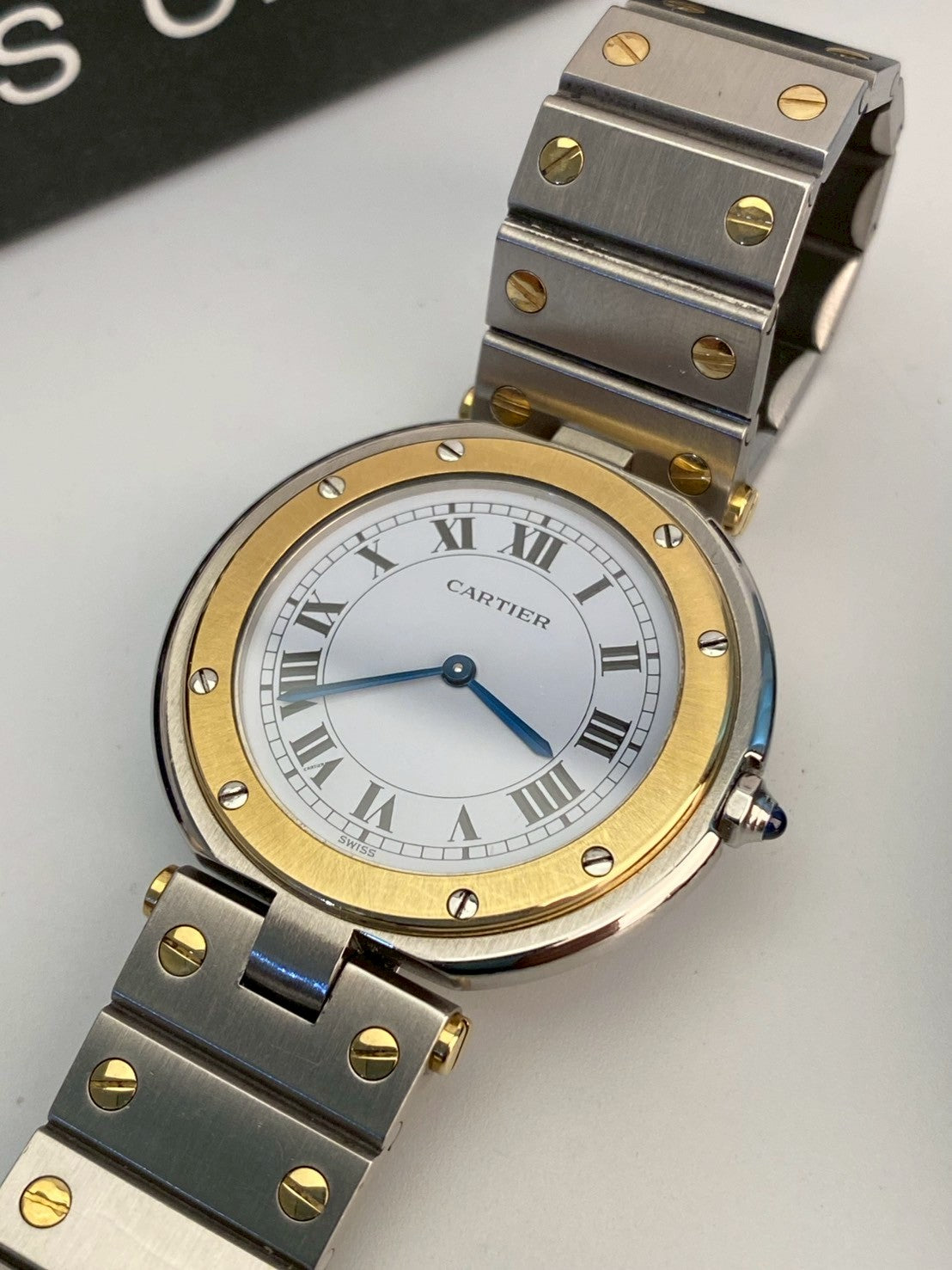 Cartier santos round LM c.6312