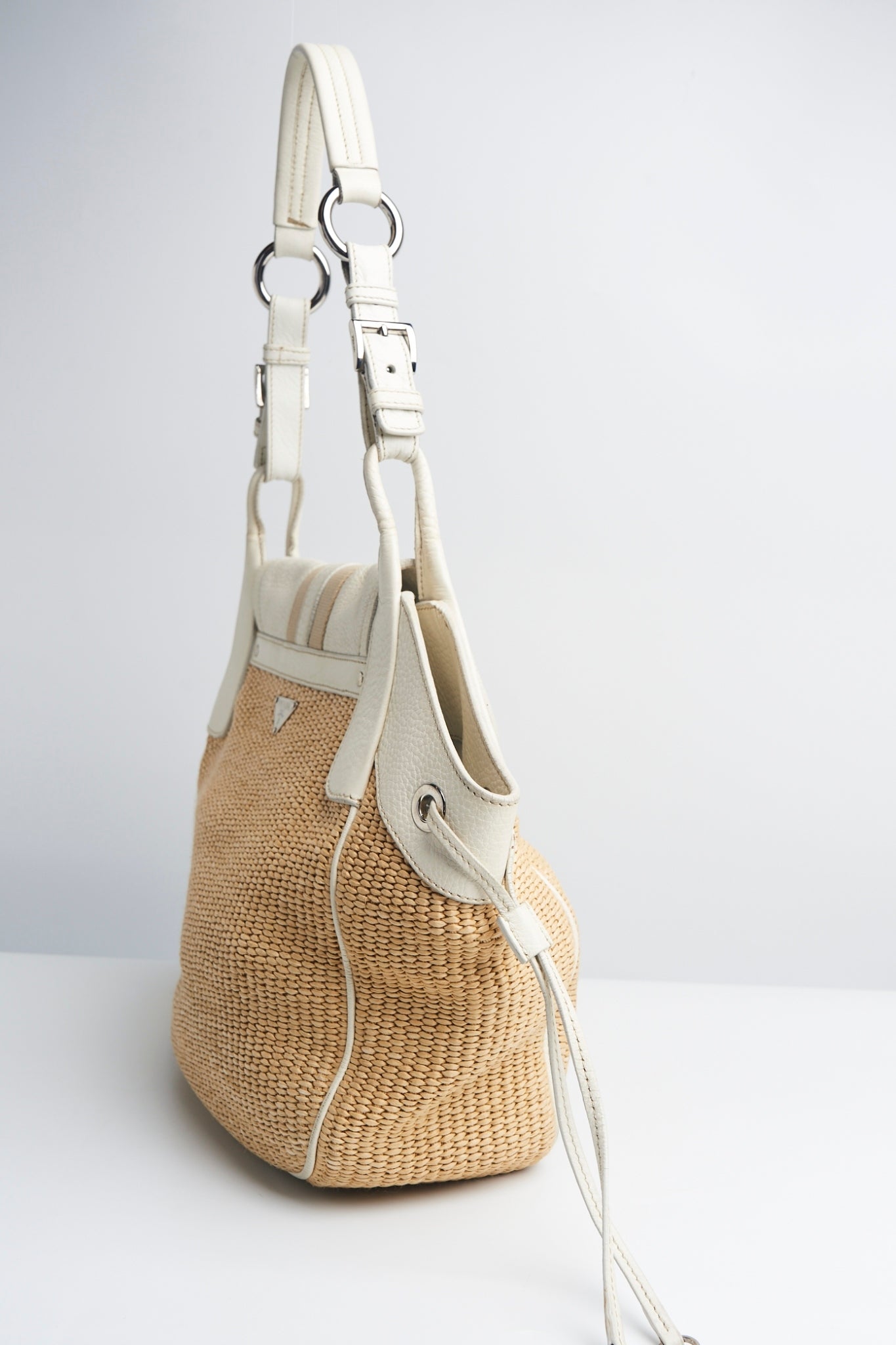 Prada raffia shoulder bag