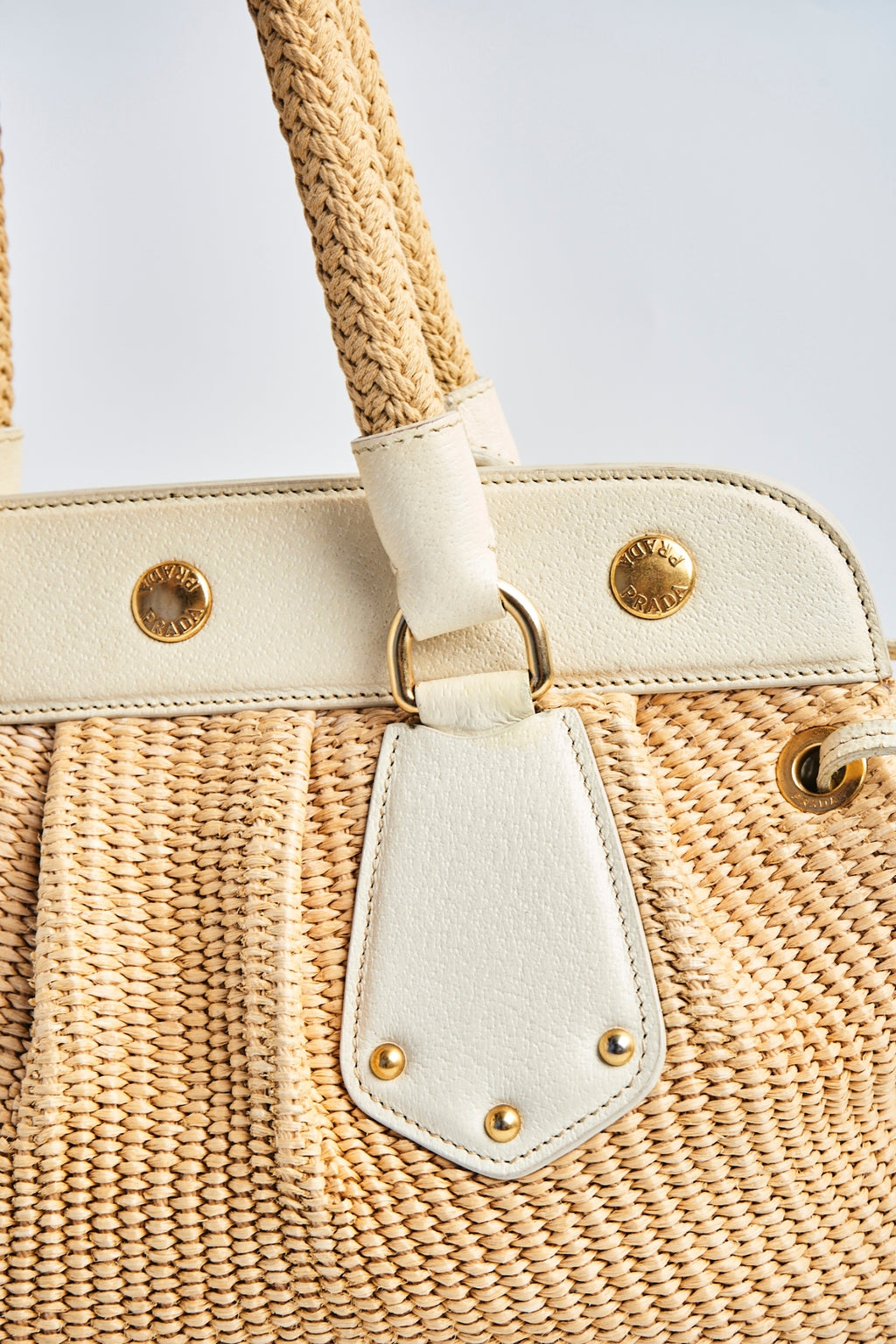 Prada raffia hand bag